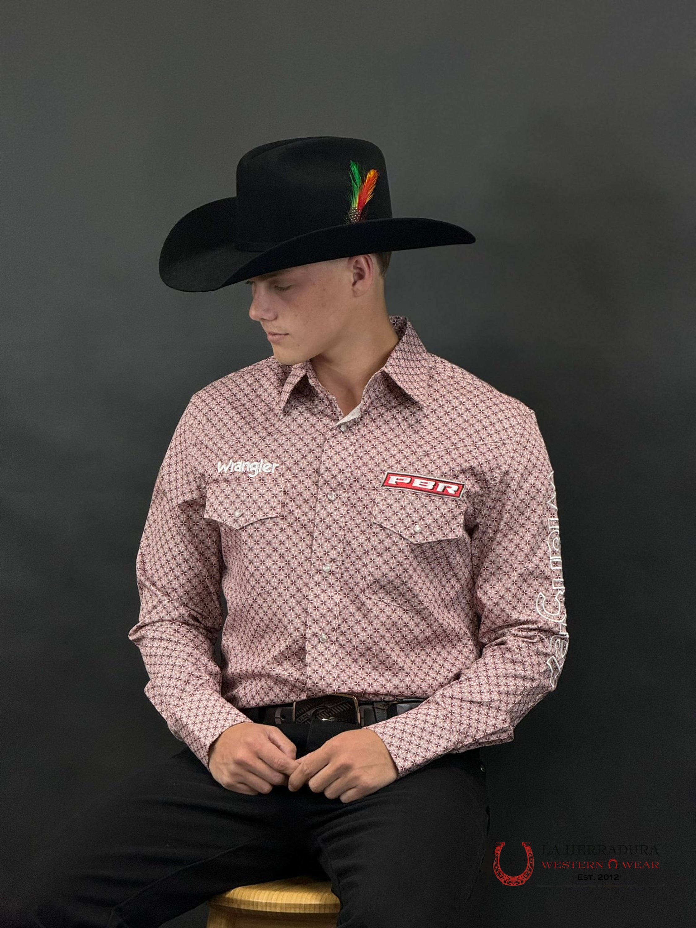 Wrangler Red Pbr Long Sleeve Shirt Ropa Hombres