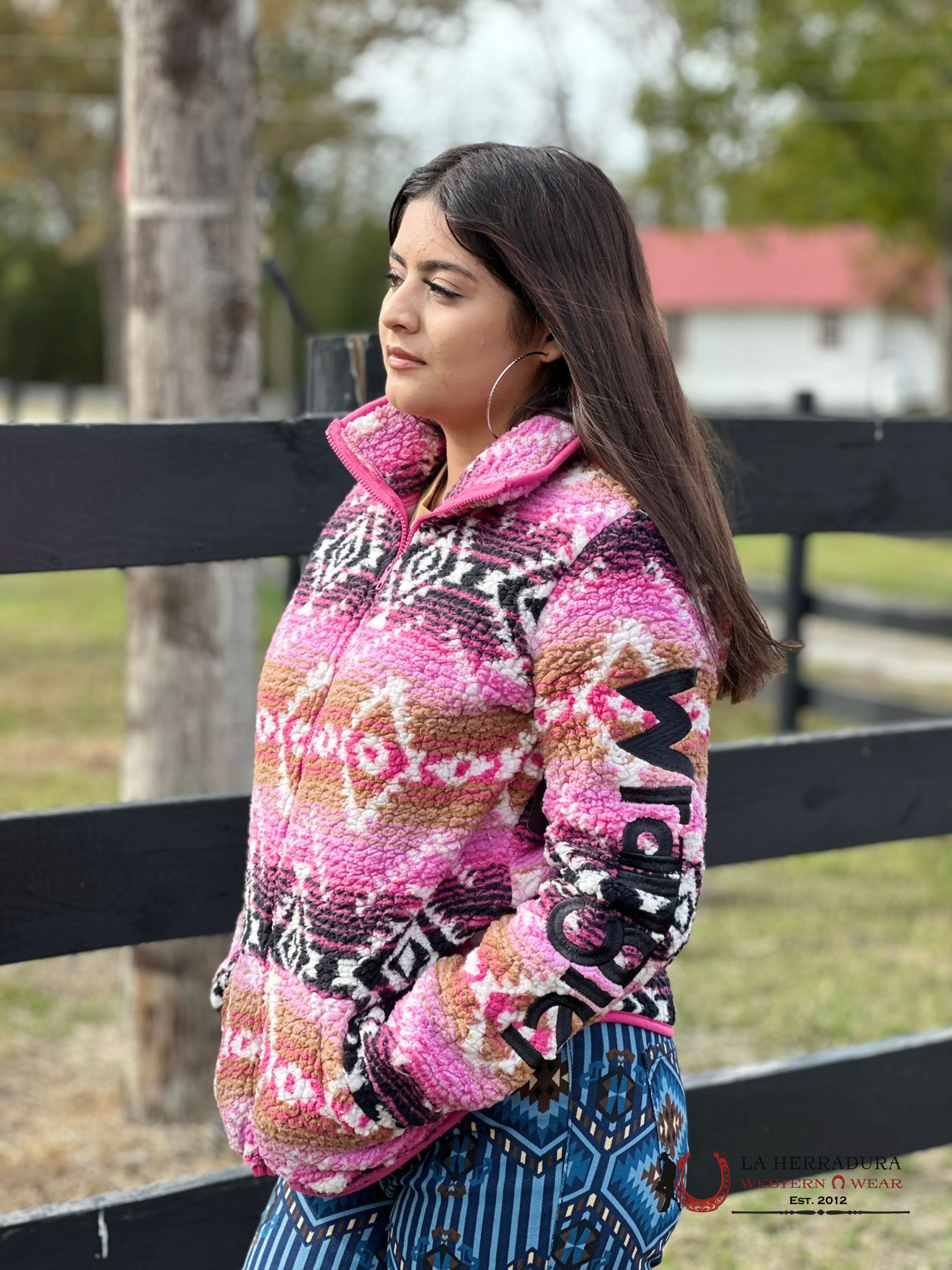Wrangler Retro Aztec Pull Over Pink Ropa Mujeres