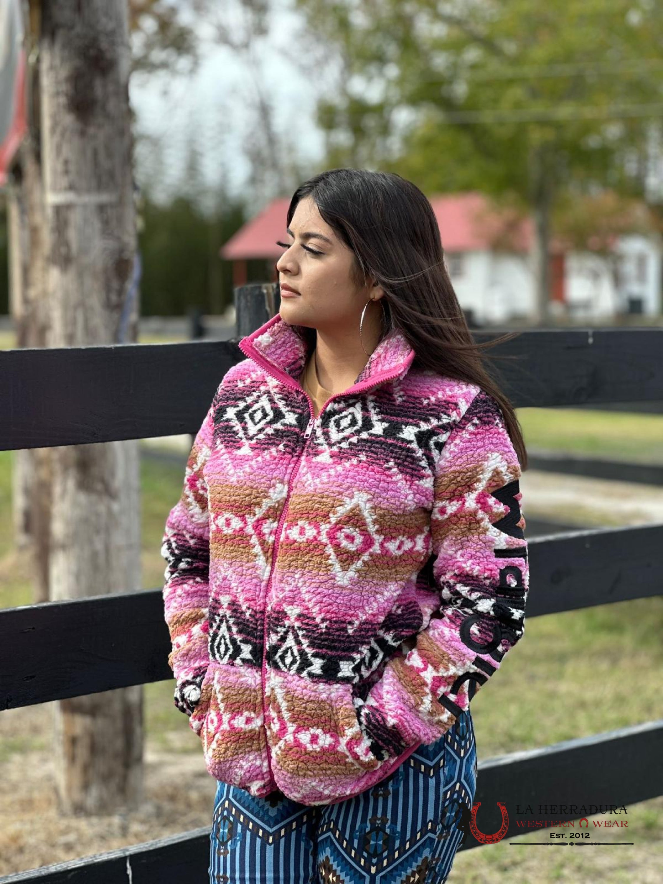 Wrangler Retro Aztec Pull Over Pink Ropa Mujeres