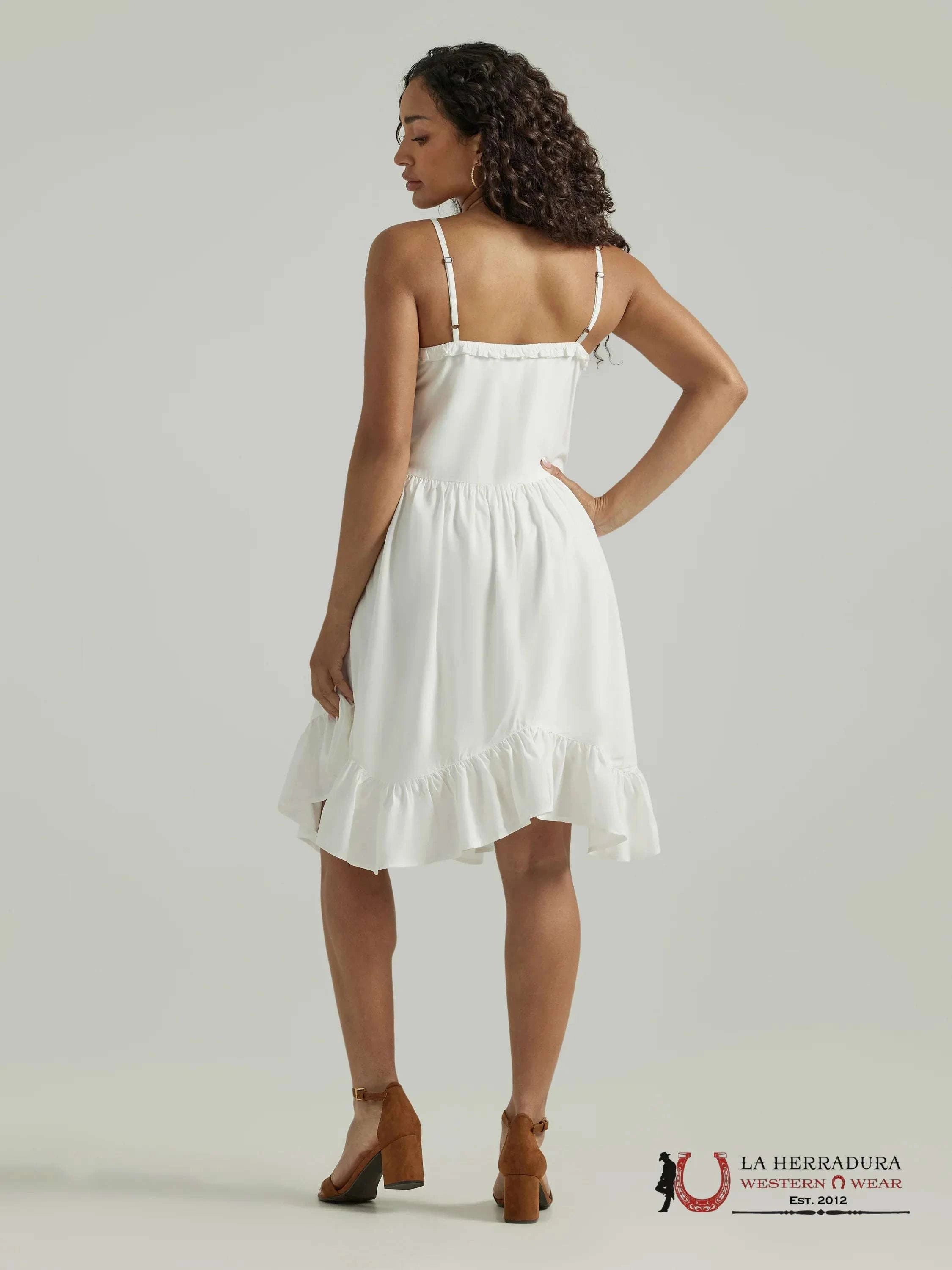 Wrangler Retro Ruffle Dream Tank Dress Egret - 7168 Ropa Mujeres