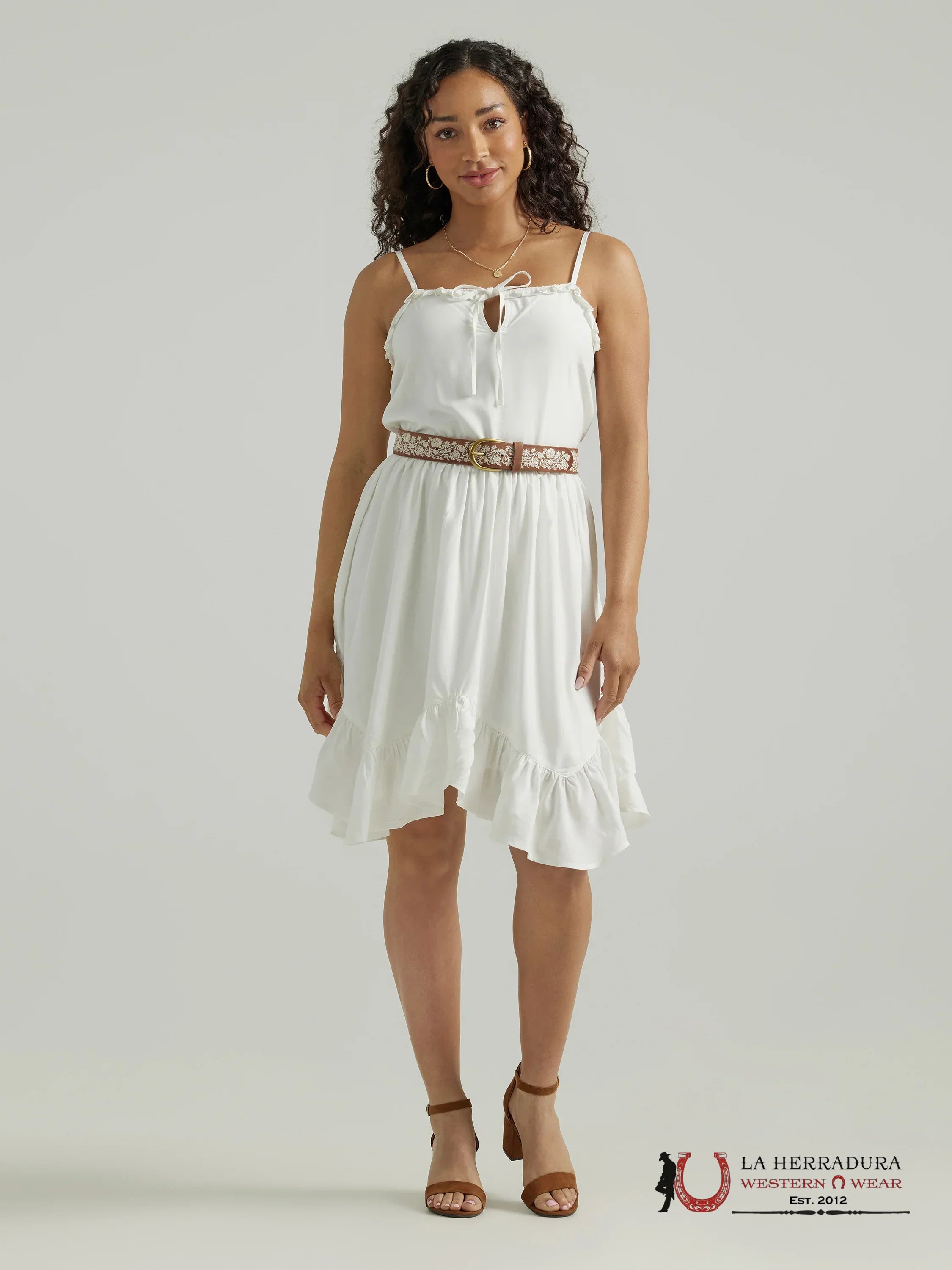 Wrangler Retro Ruffle Dream Tank Dress Egret - 7168 Ropa Mujeres