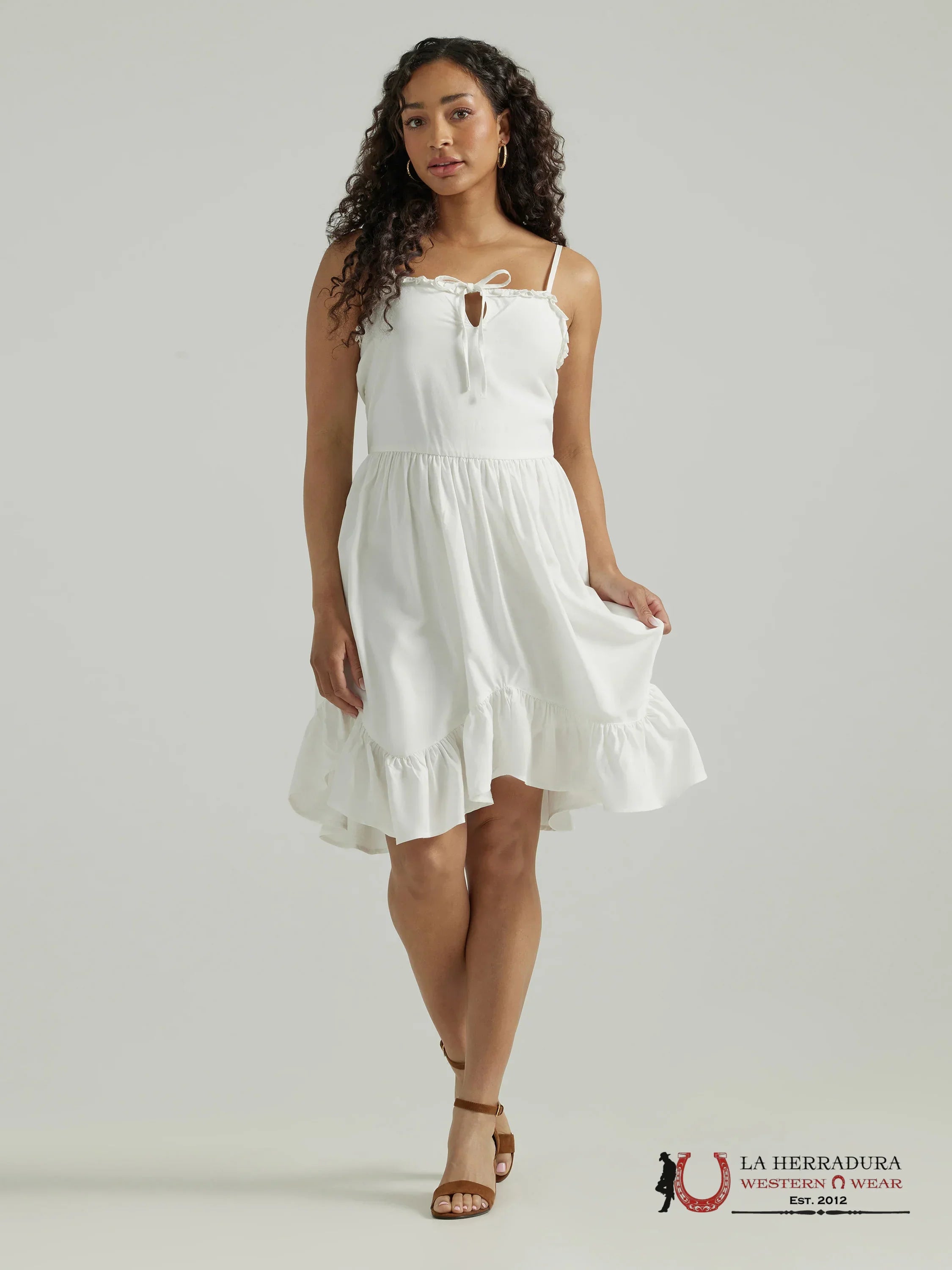 Wrangler Retro Ruffle Dream Tank Dress Egret - 7168 Ropa Mujeres