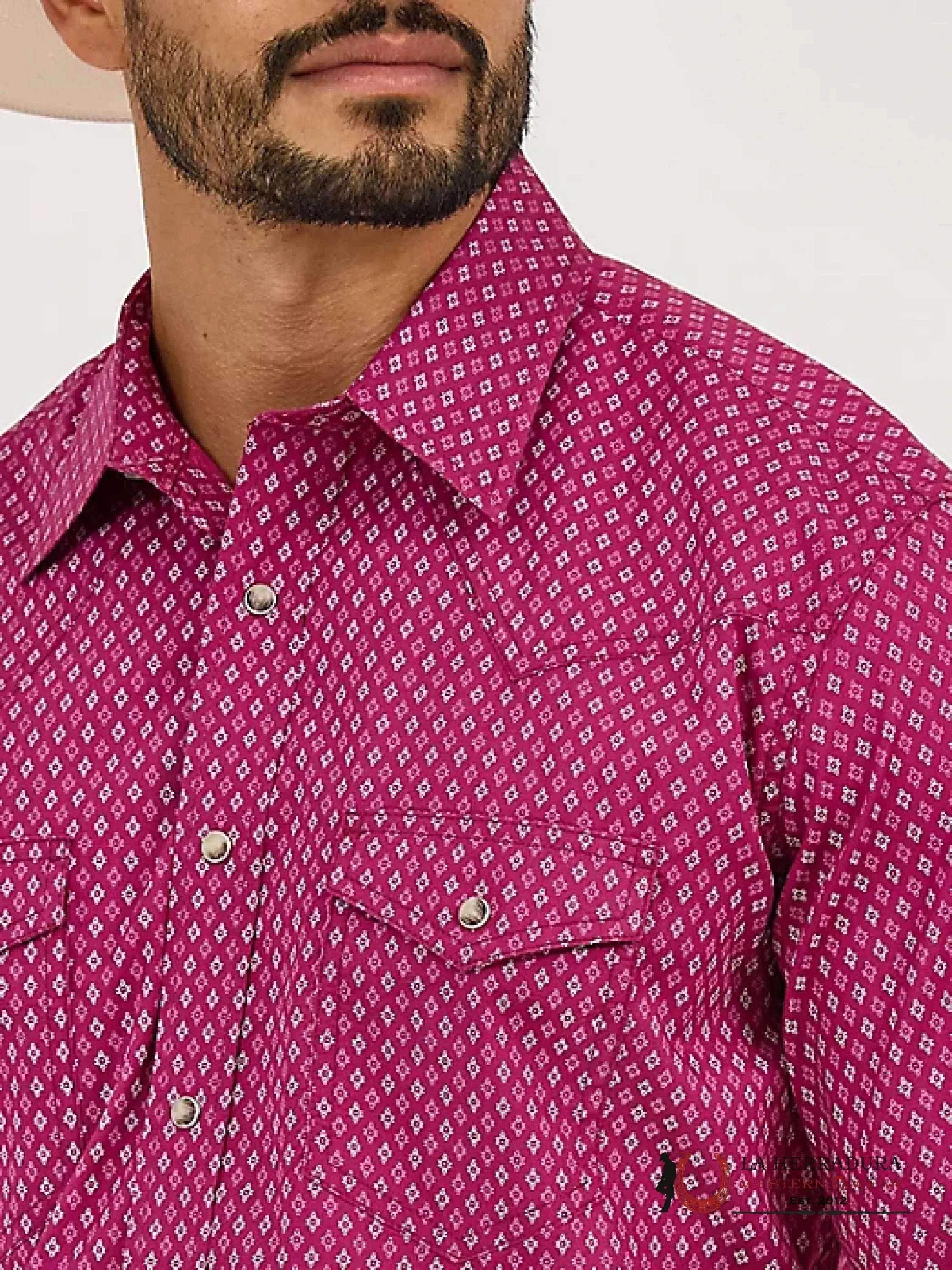 WRANGLER Sangria Diamonds Long Sleeve Shirt Men’s - 5387 ROPA HOMBRES