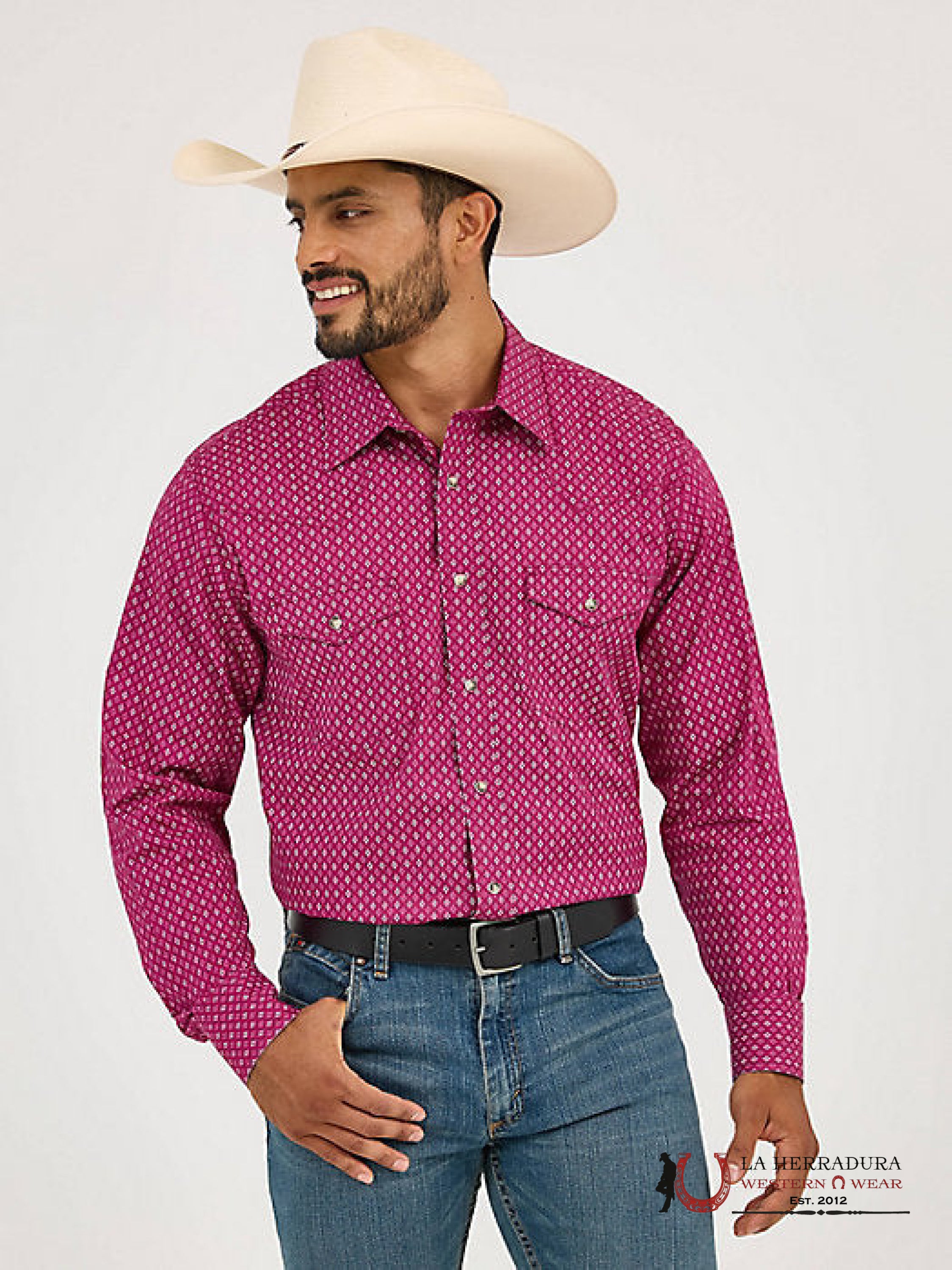 WRANGLER Sangria Diamonds Long Sleeve Shirt Men’s - 5387 ROPA HOMBRES