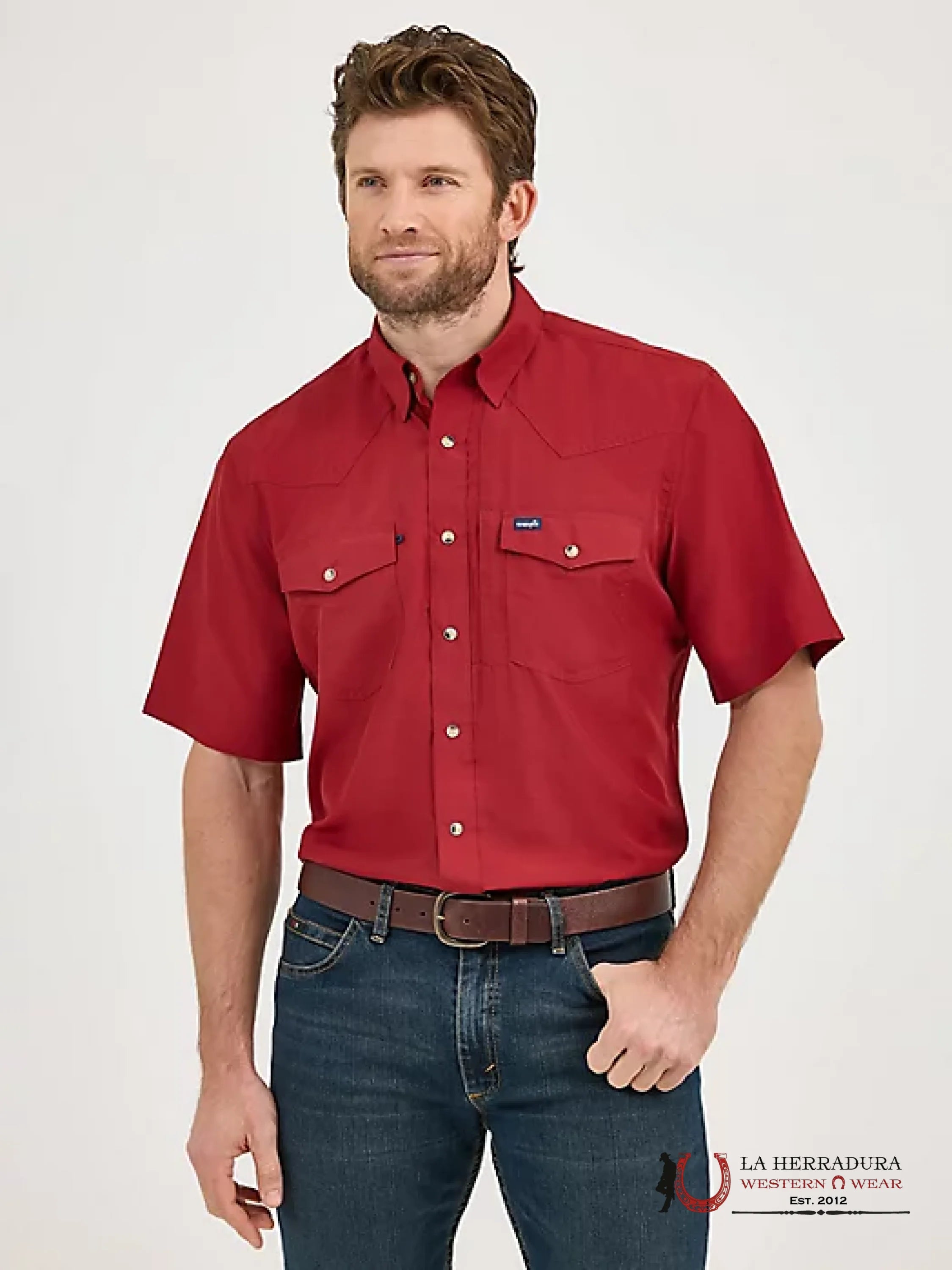 WRANGLER Scarlet Red Short Sleeve Shirt ROPA HOMBRES
