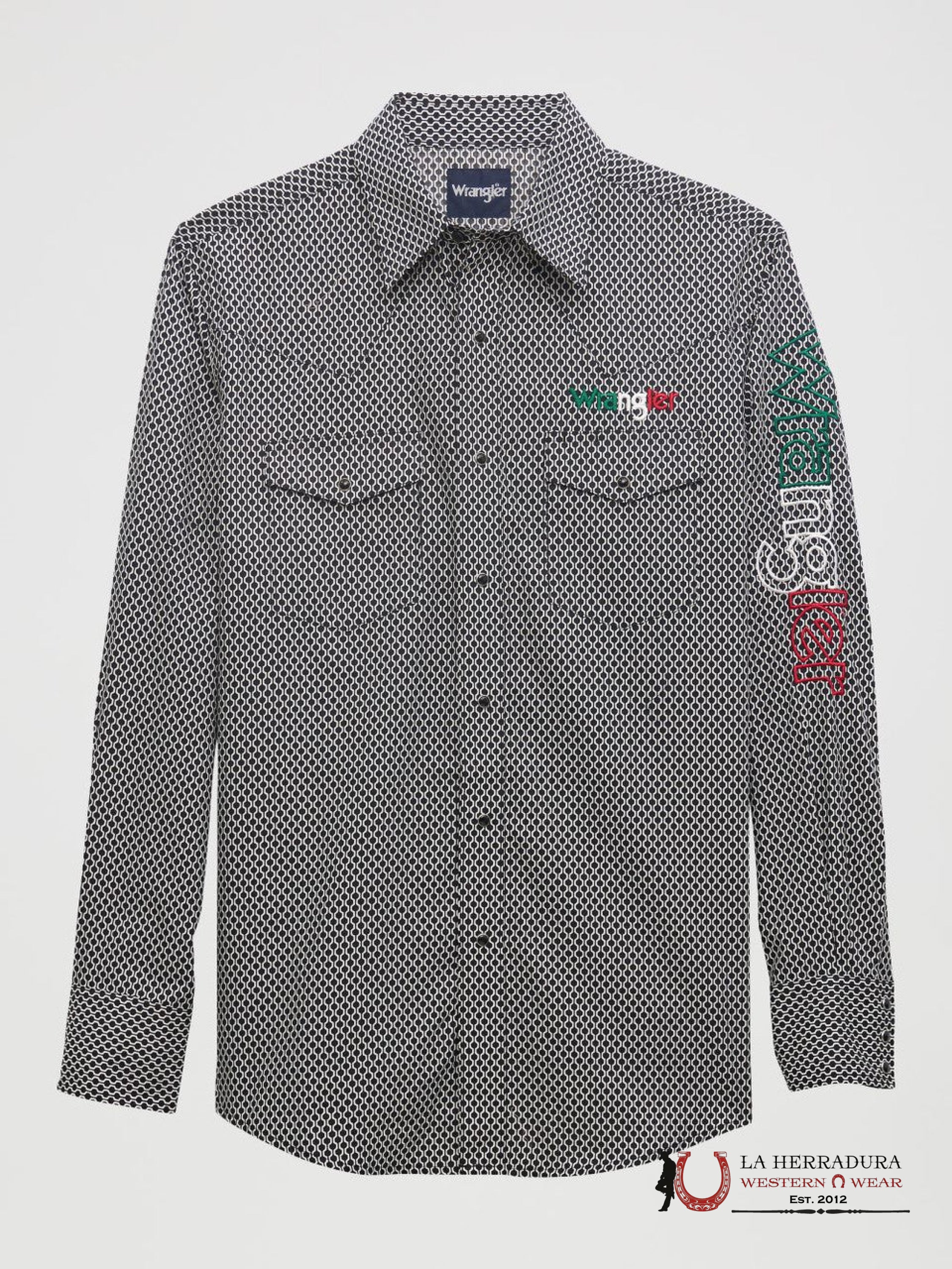 WRANGLER SHIRT CLASSIC FIT BLACK LONG SLEEVE 5381 ROPA HOMBRES