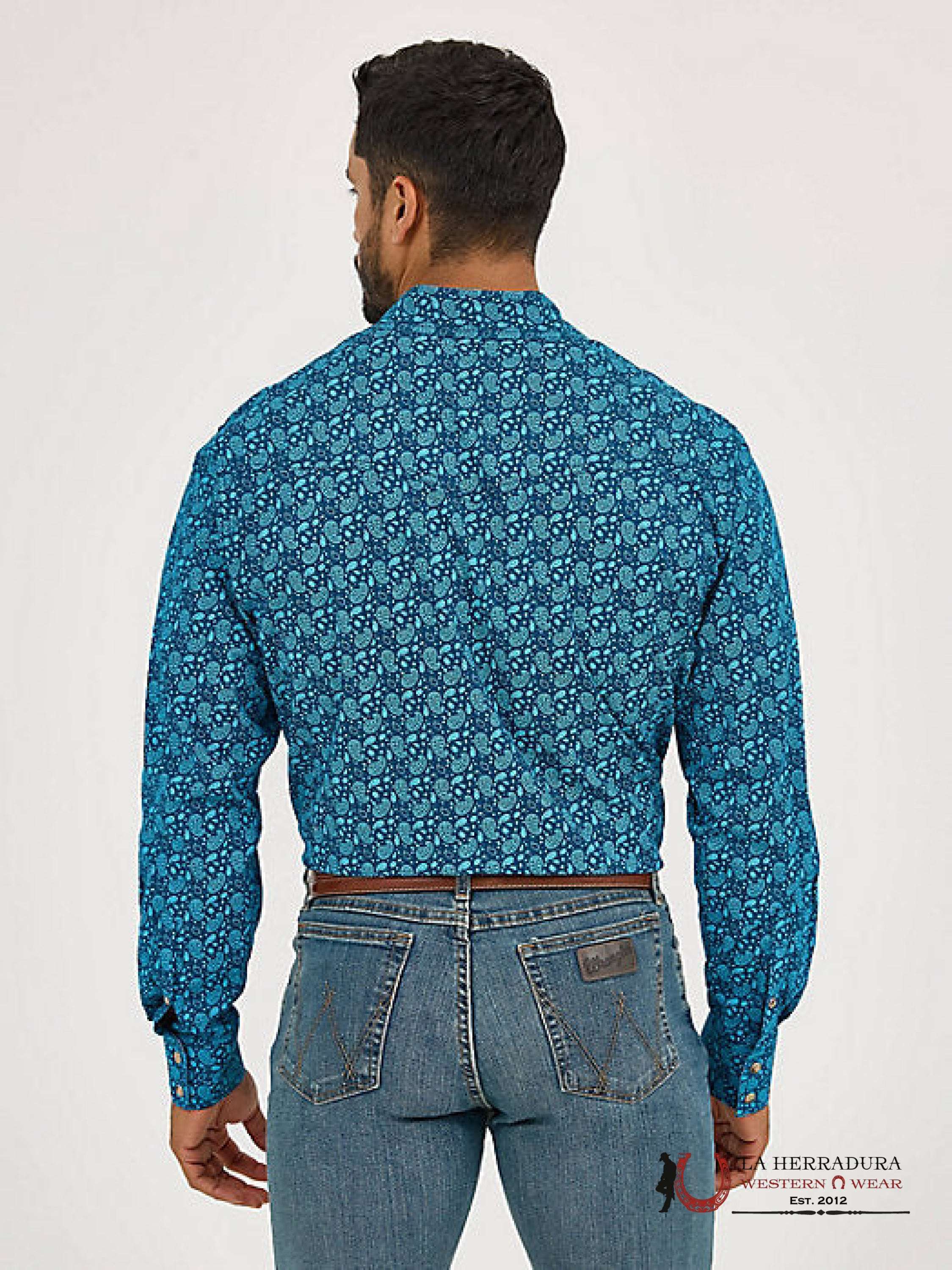 WRANGLER SHIRT CLASSIC FIT BLUE LONG SLEEVE 5391 ROPA HOMBRES