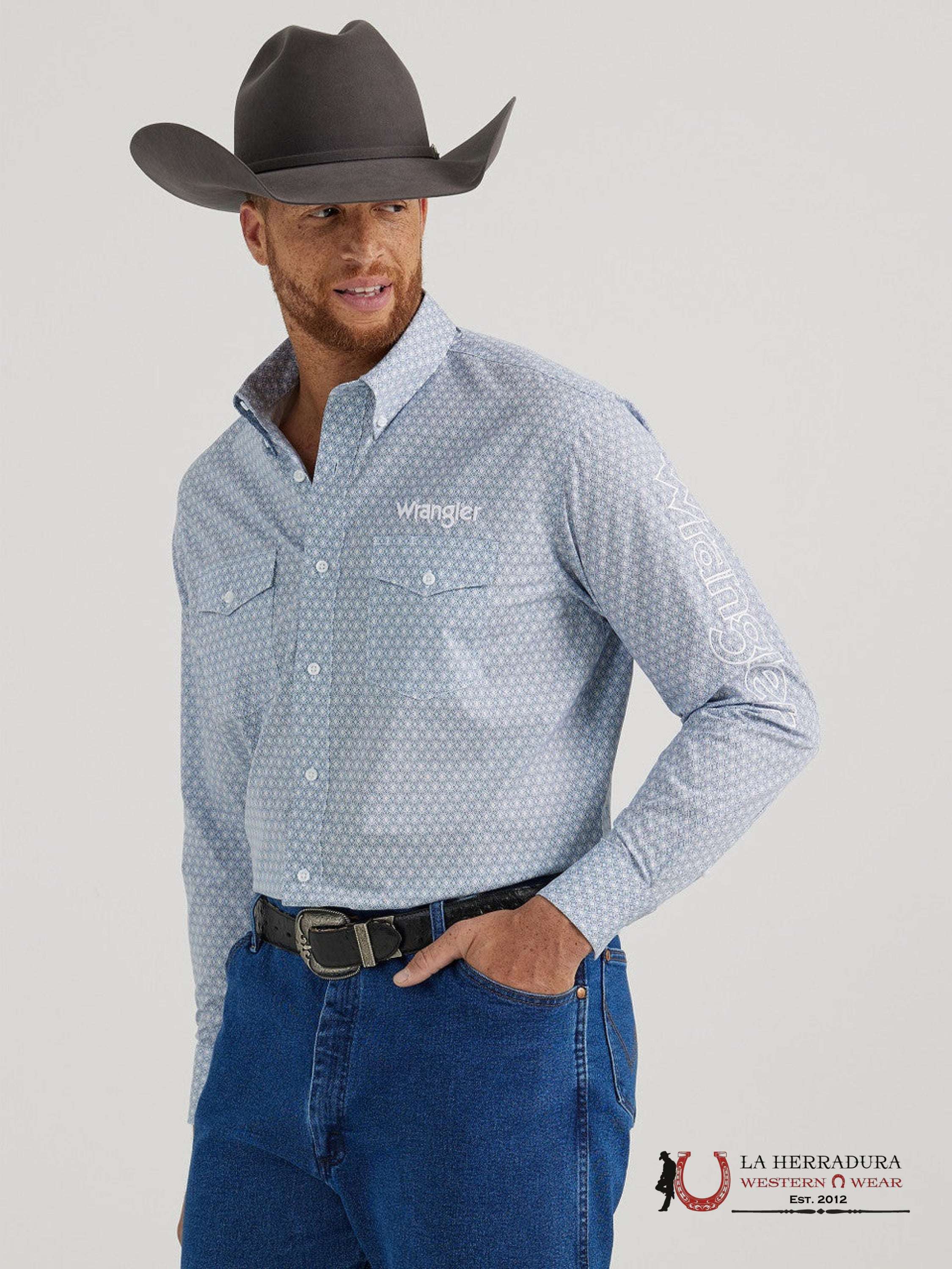 WRANGLER SHIRT CLASSIC FIT BLUE LONG SLEEVE 6235 ROPA HOMBRES