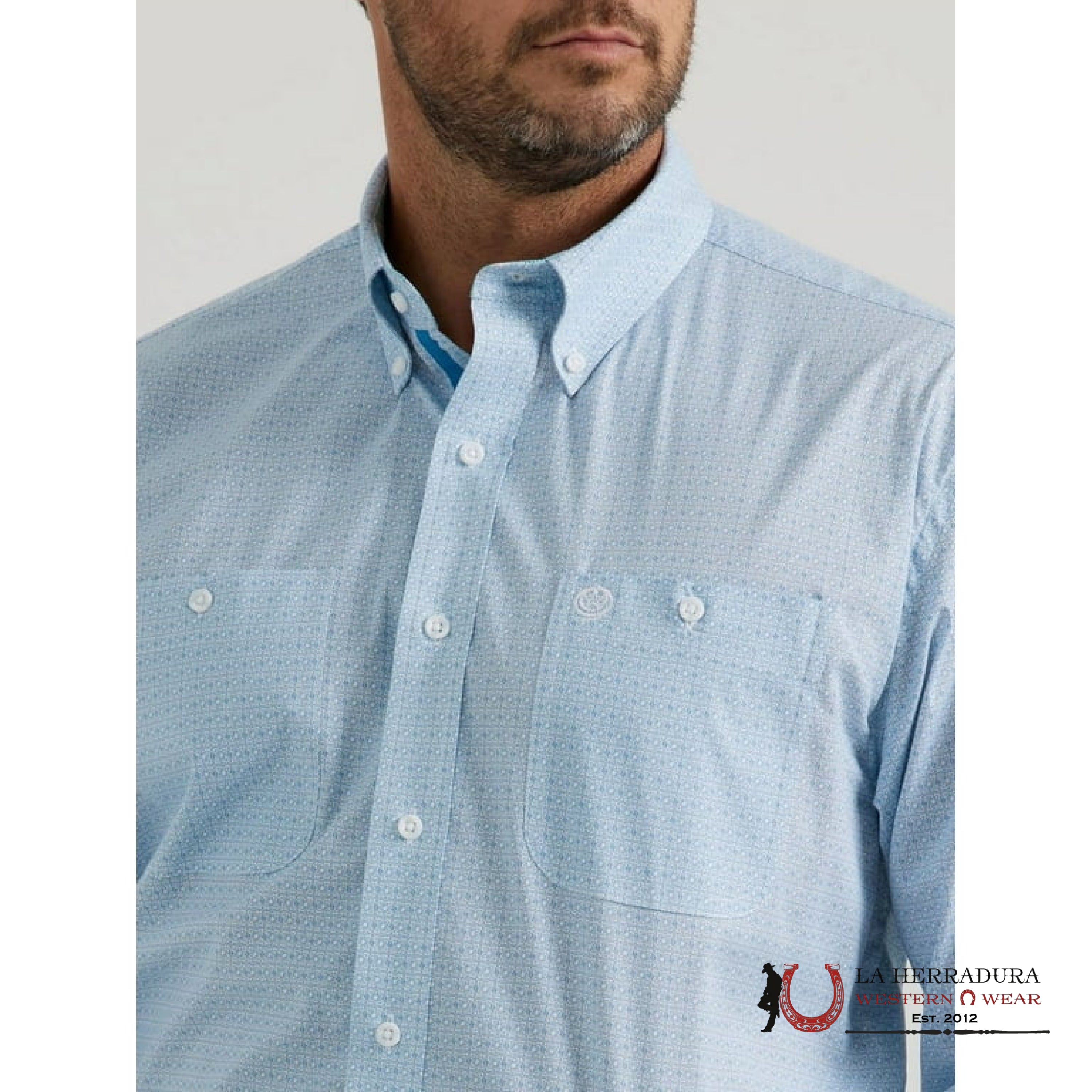 WRANGLER SHIRT CLASSIC FIT BLUE LONG SLEEVE 6532 ROPA HOMBRES