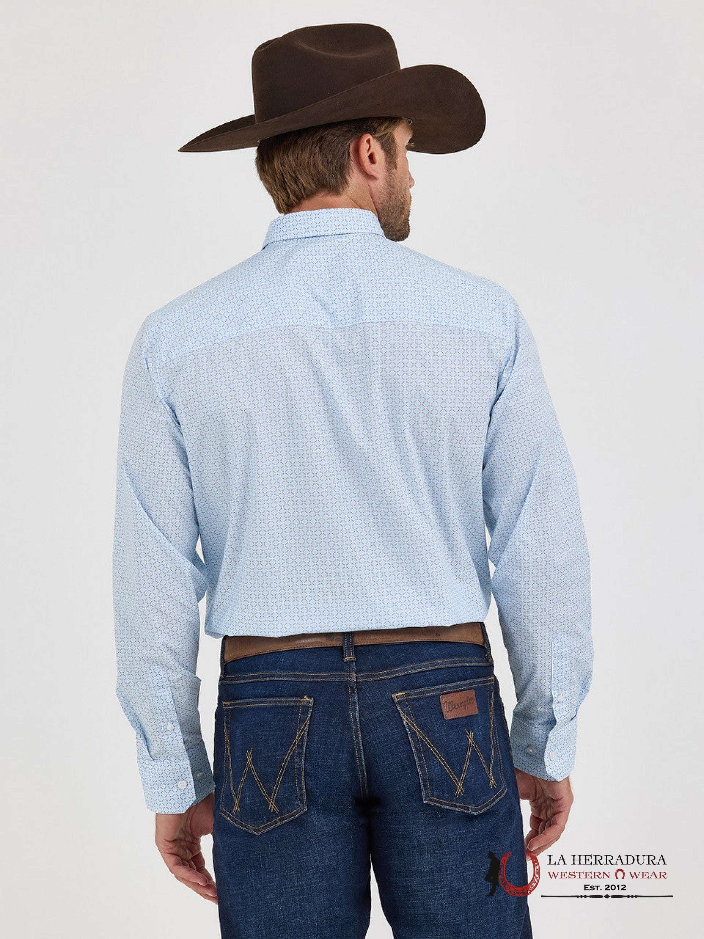 WRANGLER SHIRT CLASSIC FIT BLUE LONG SLEEVE 7670 ROPA HOMBRES