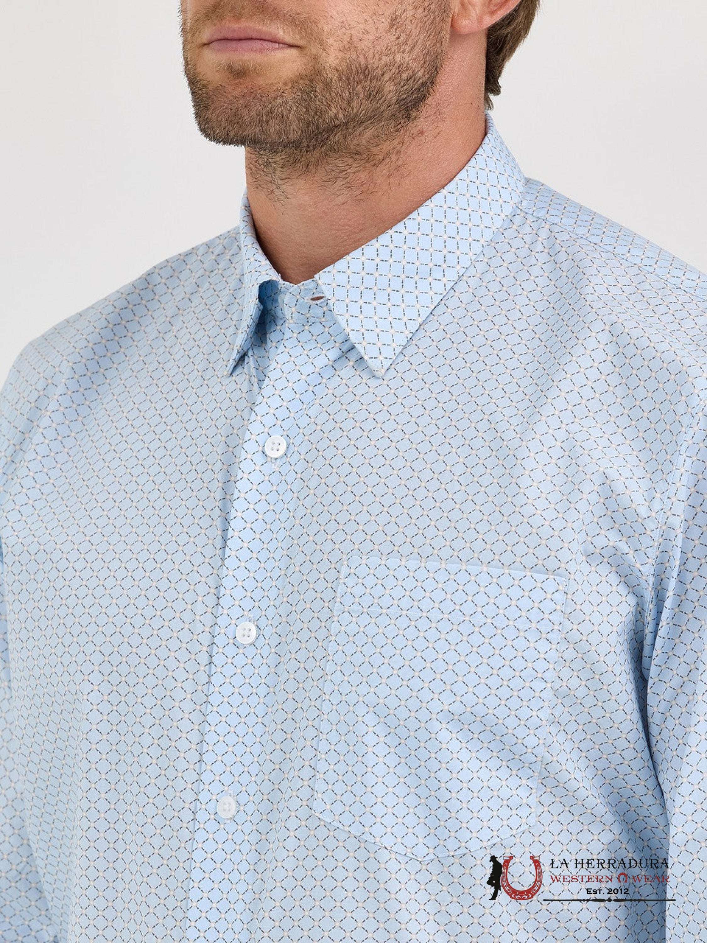 WRANGLER SHIRT CLASSIC FIT BLUE LONG SLEEVE 7670 ROPA HOMBRES