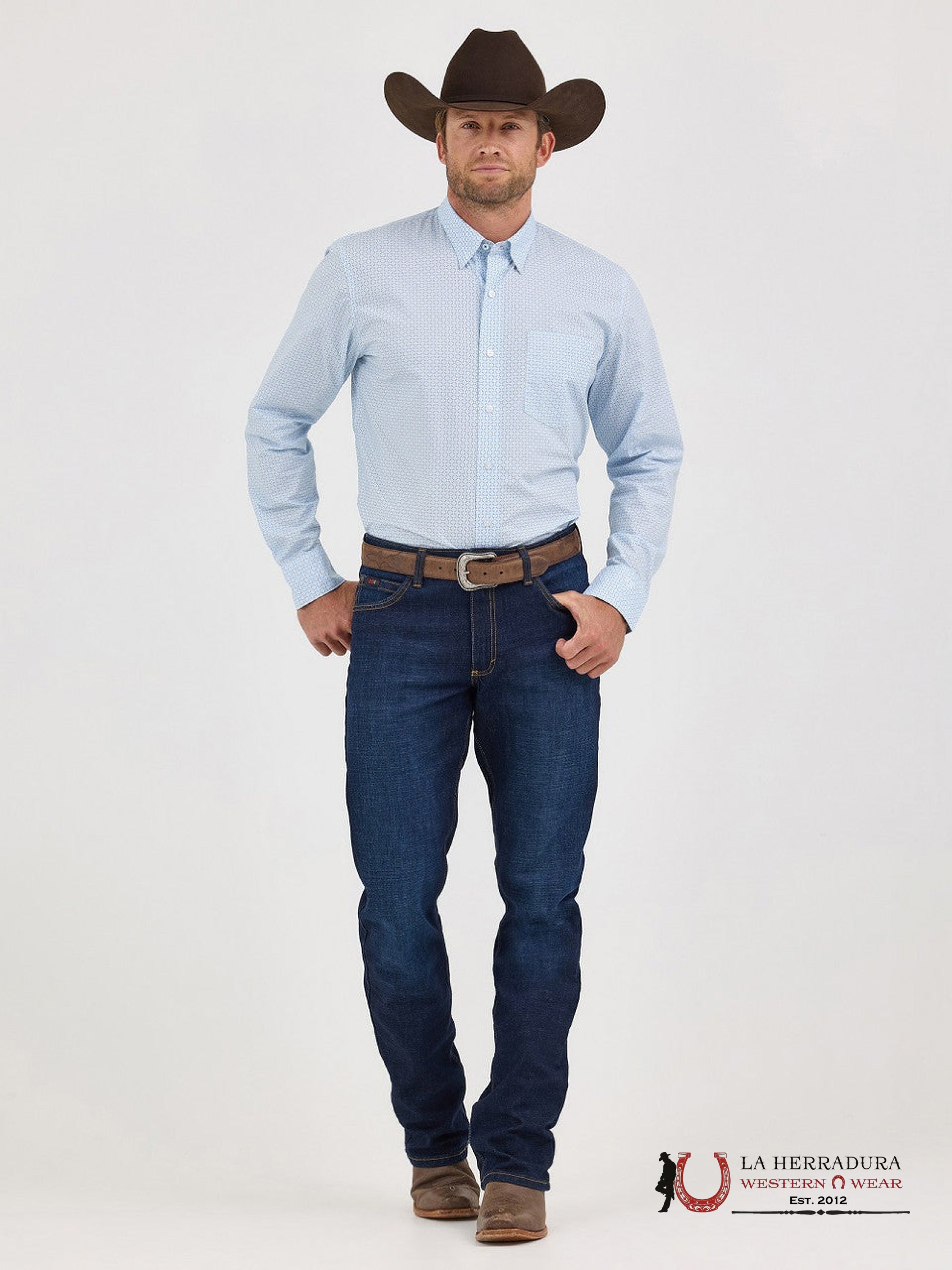 WRANGLER SHIRT CLASSIC FIT BLUE LONG SLEEVE 7670 ROPA HOMBRES