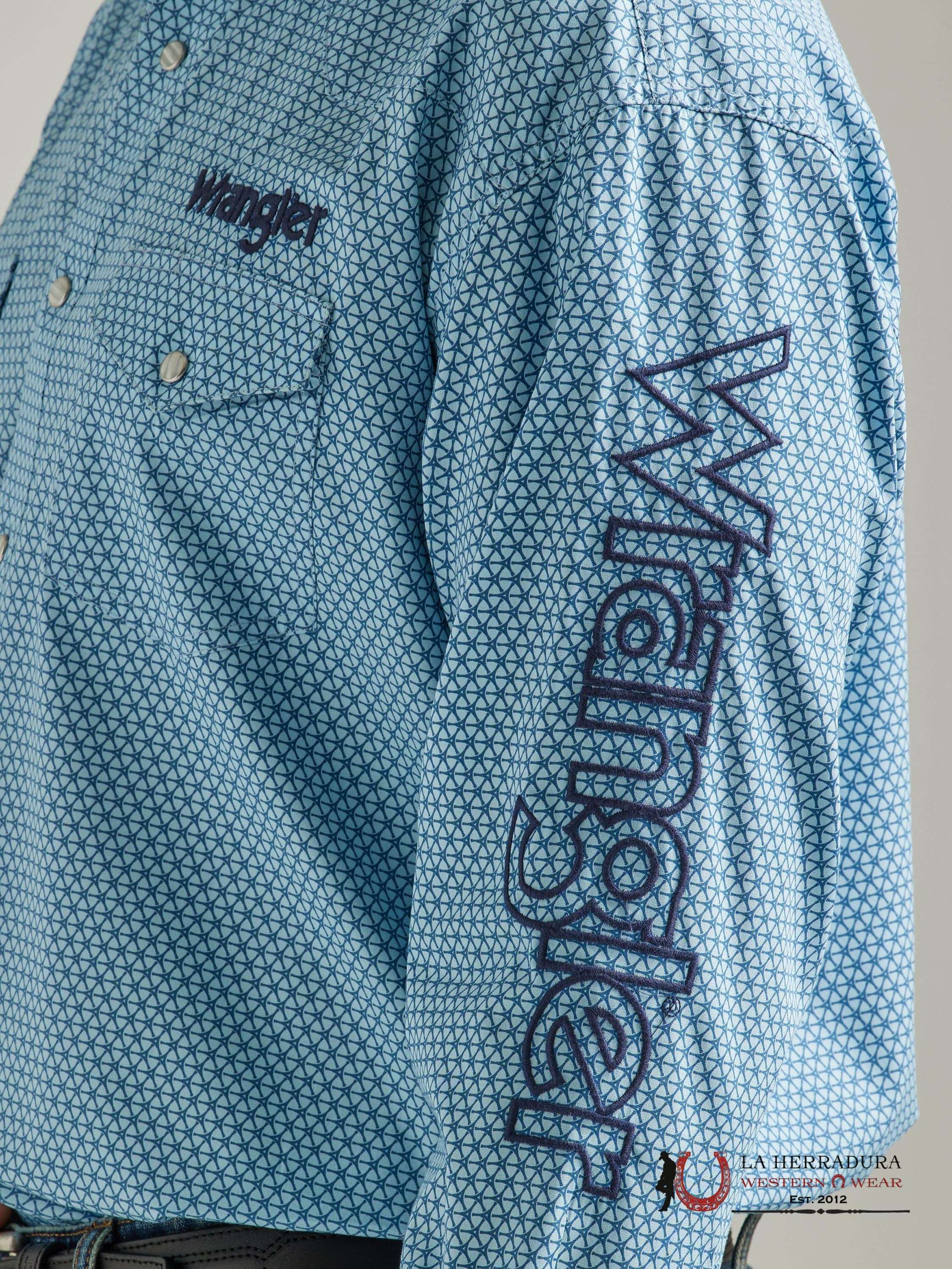 WRANGLER SHIRT CLASSIC FIT BLUE LONG SLEEVE 7778 ROPA HOMBRES