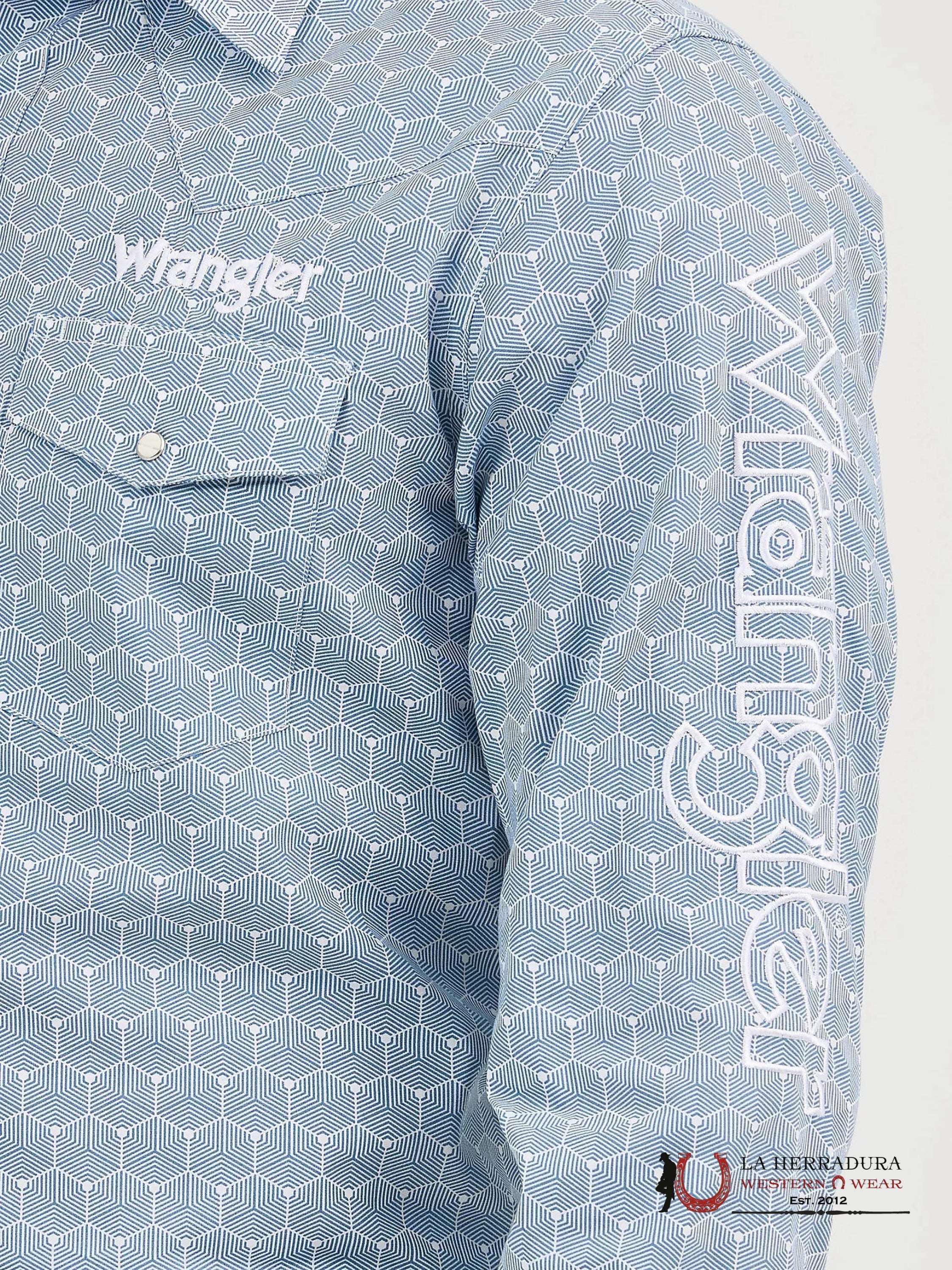 WRANGLER SHIRT CLASSIC FIT BLUE LONG SLEEVE 9470 ROPA HOMBRES