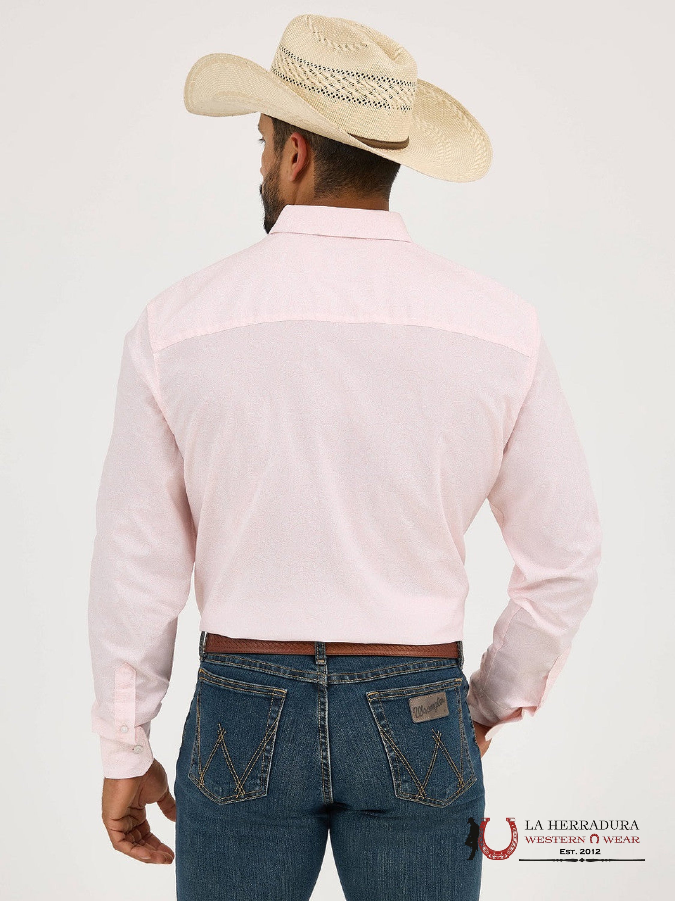 WRANGLER SHIRT CLASSIC FIT PINK LONG SLEEVE 9682 ROPA HOMBRES