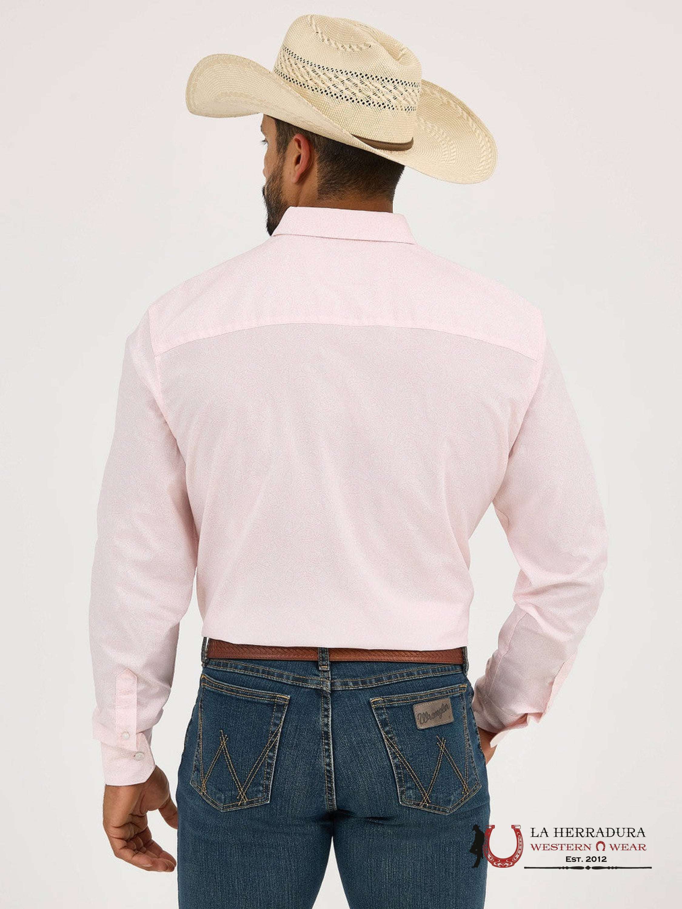 WRANGLER SHIRT CLASSIC FIT PINK LONG SLEEVE 9682 ROPA HOMBRES