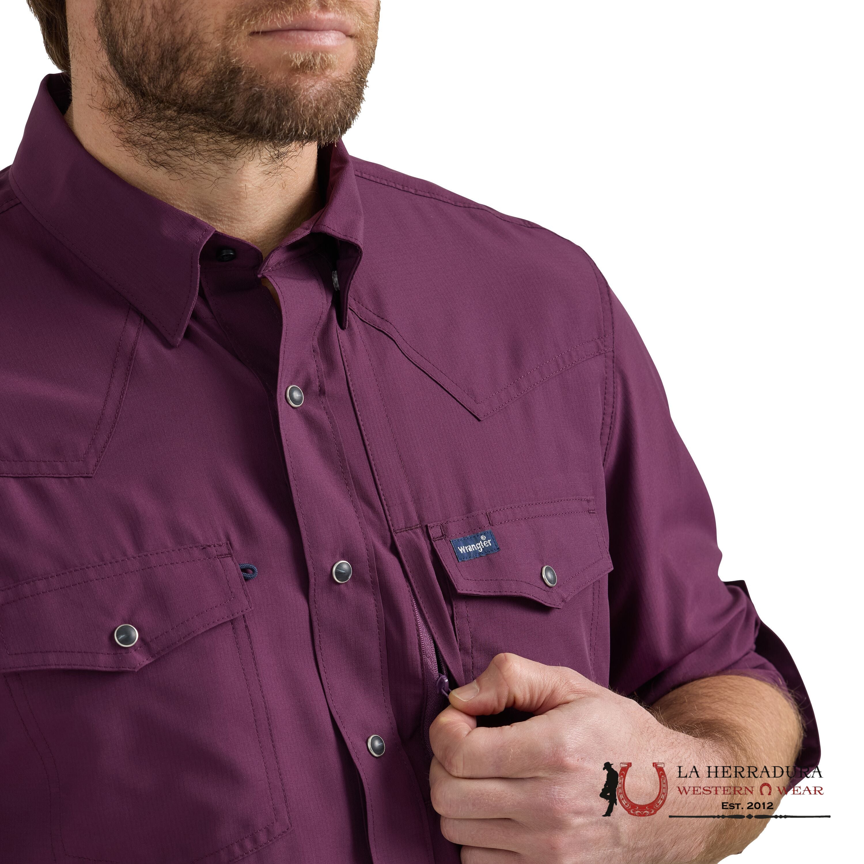 WRANGLER SHIRT CLASSIC FIT PURPLE LONG SLEEVE 2659 ROPA HOMBRES