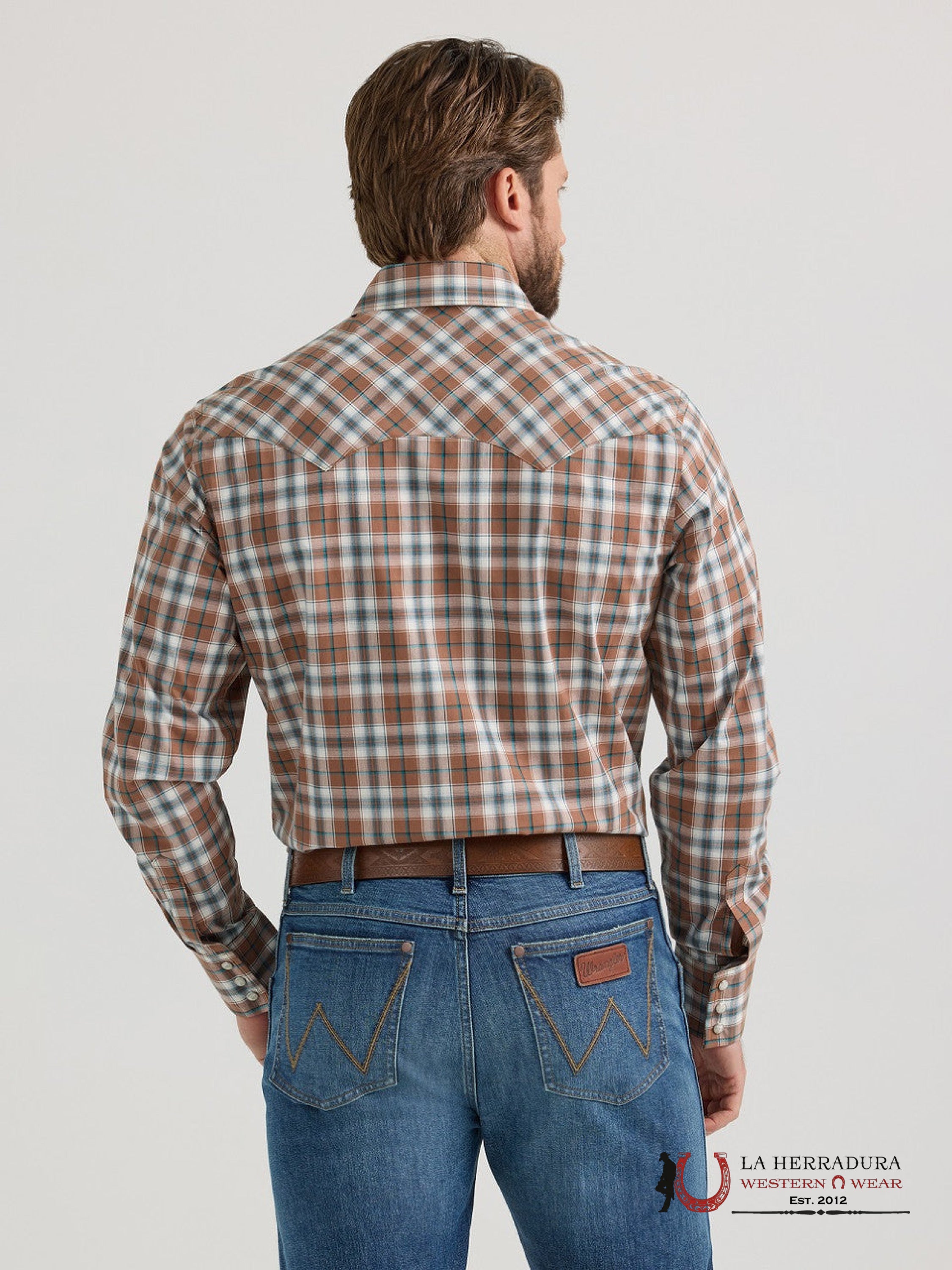 WRANGLER SHIRT MODERN FIT BROWN LONG SLEEVE 1481 ROPA HOMBRES