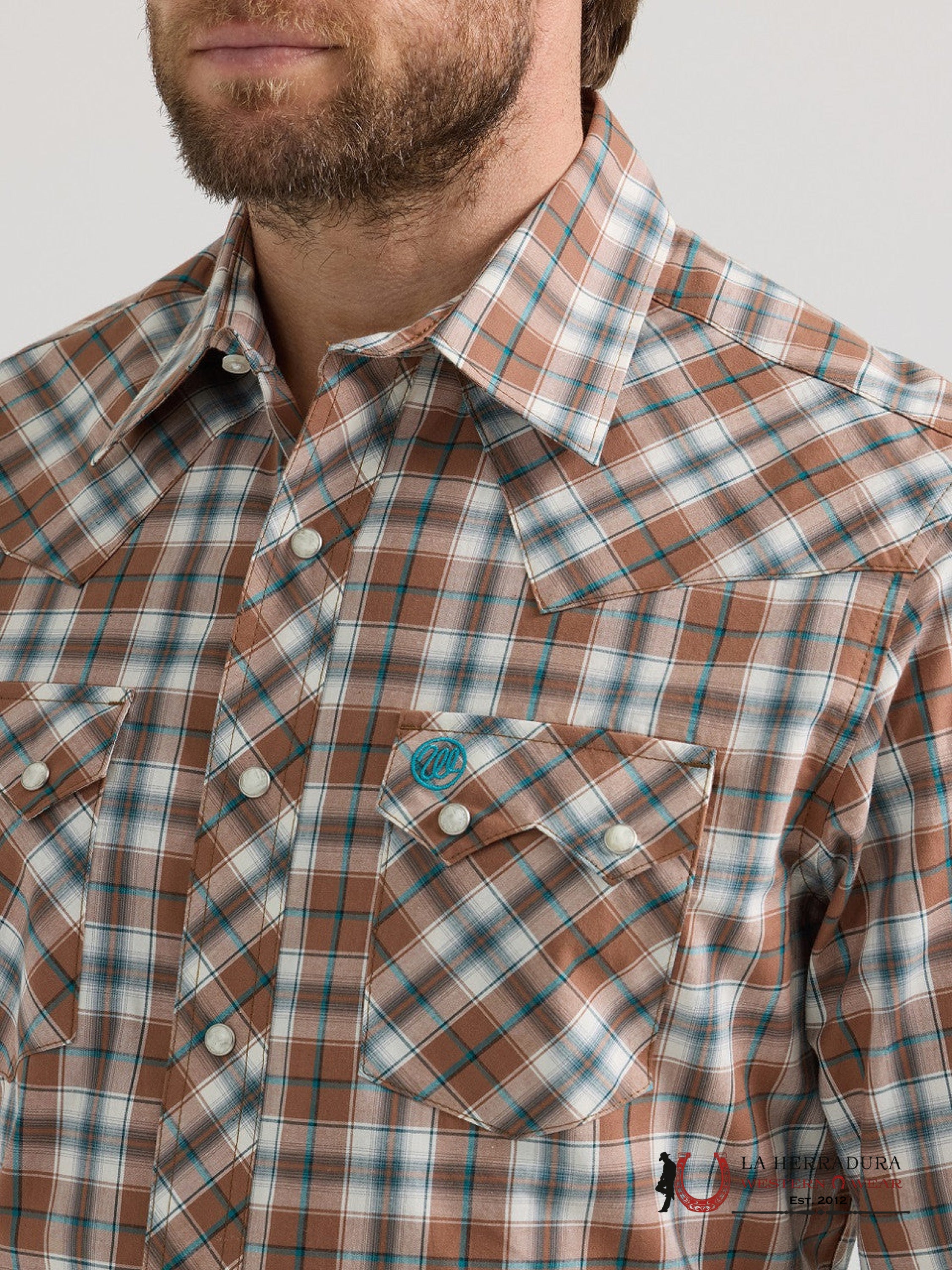 WRANGLER SHIRT MODERN FIT BROWN LONG SLEEVE 1481 ROPA HOMBRES