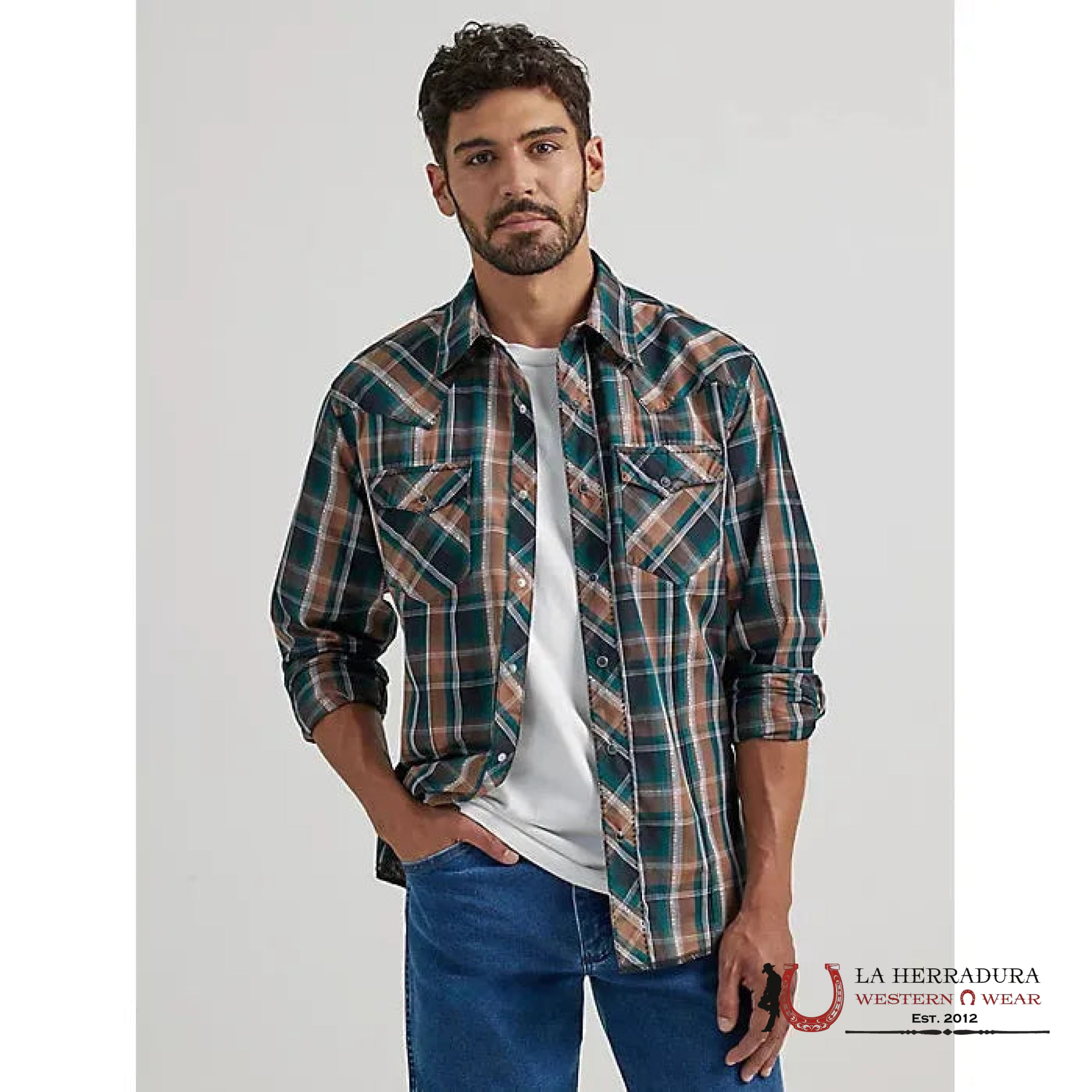 WRANGLER SHIRT MODERN FIT BROWN LONG SLEEVE 7992 ROPA HOMBRES