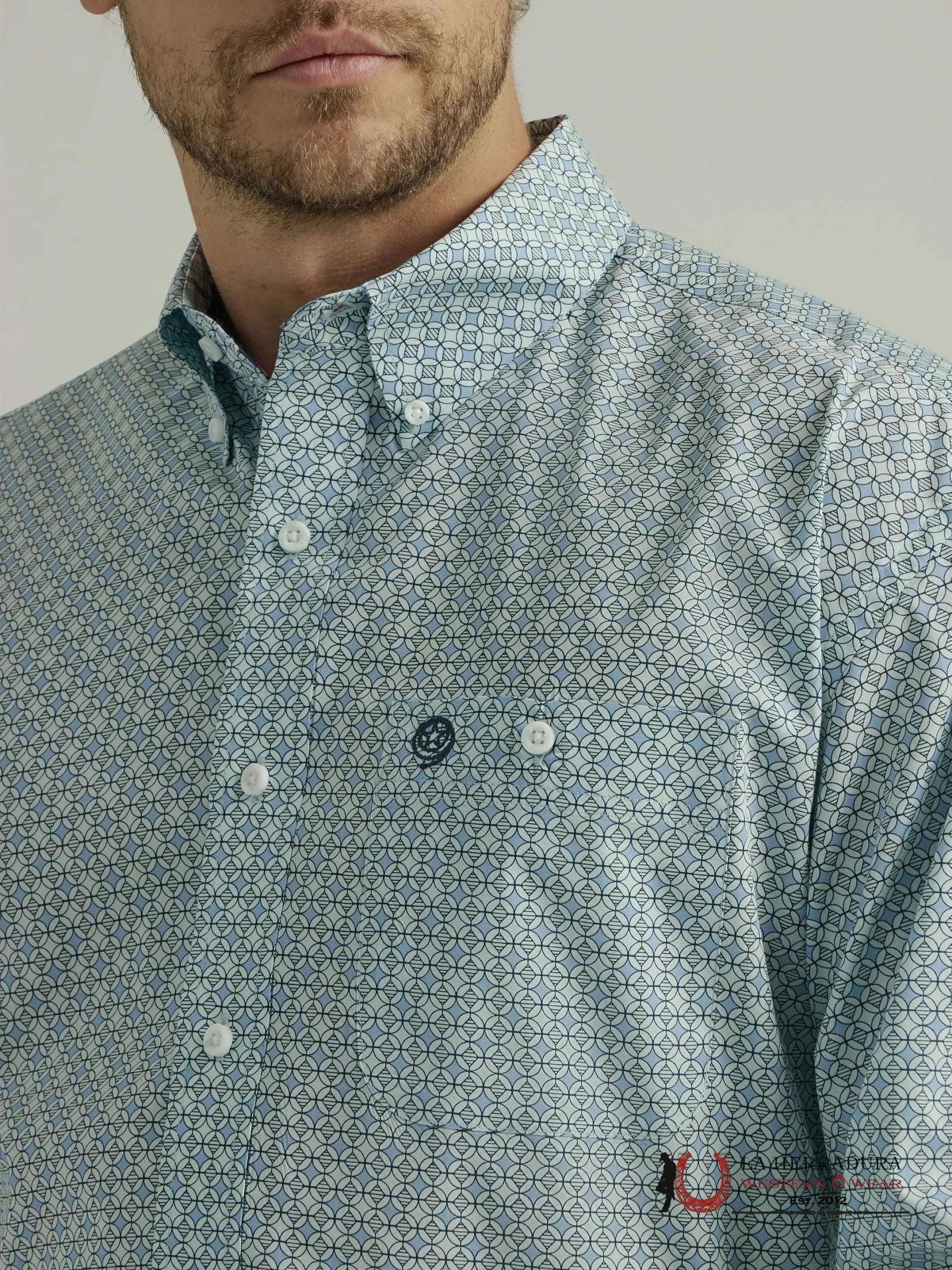 WRANGLER SHIRT RELAXED FIT BLUE LONG SLEEVE 7835 ROPA HOMBRES