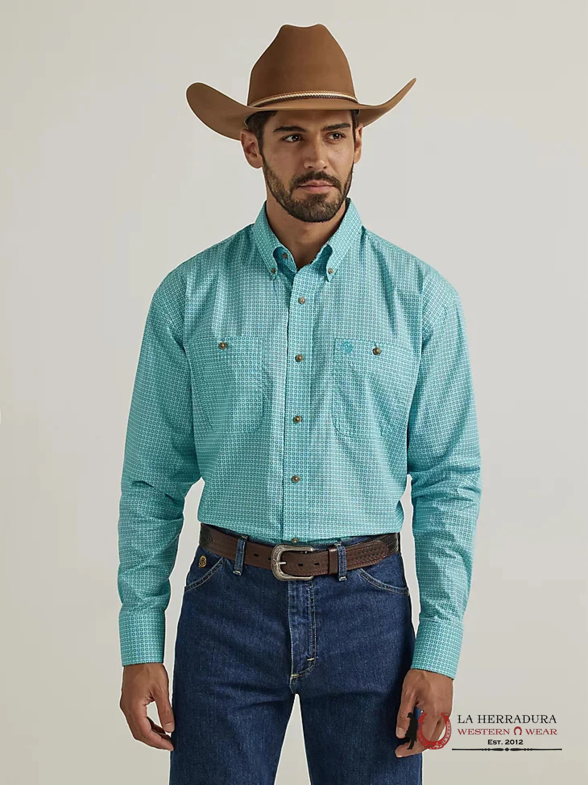 WRANGLER SHIRT RELAXED FIT BLUE LONG SLEEVE 8103 ROPA HOMBRES