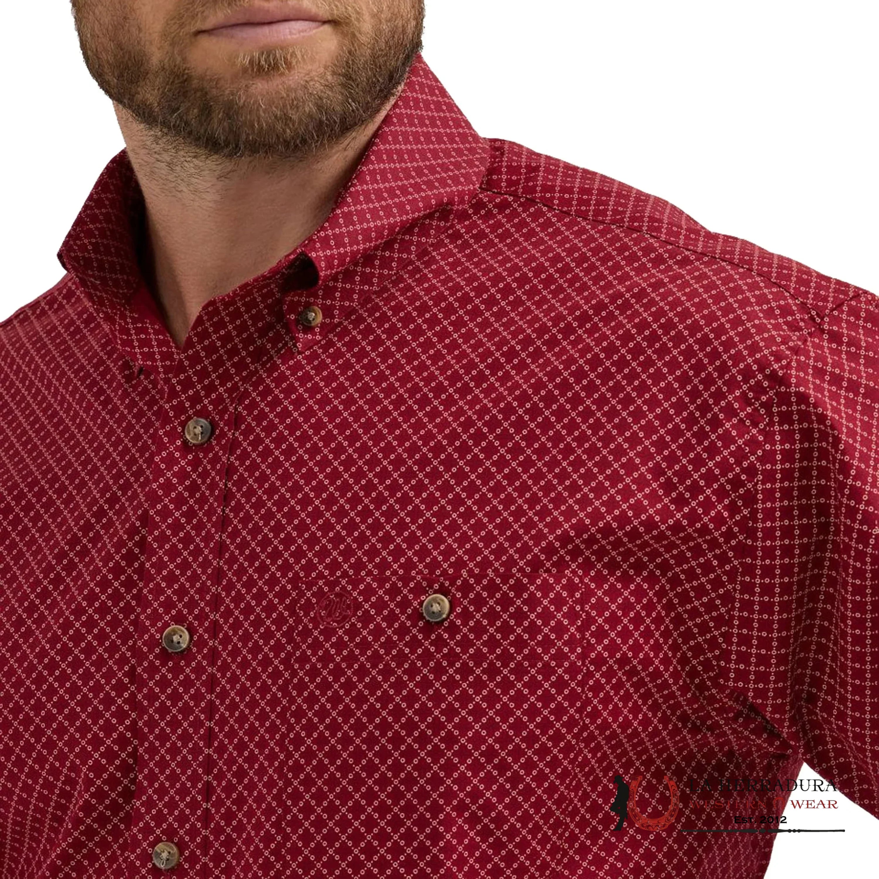 WRANGLER SHIRT RELAXED FIT RED LONG SLEEVE 5332 ROPA HOMBRES