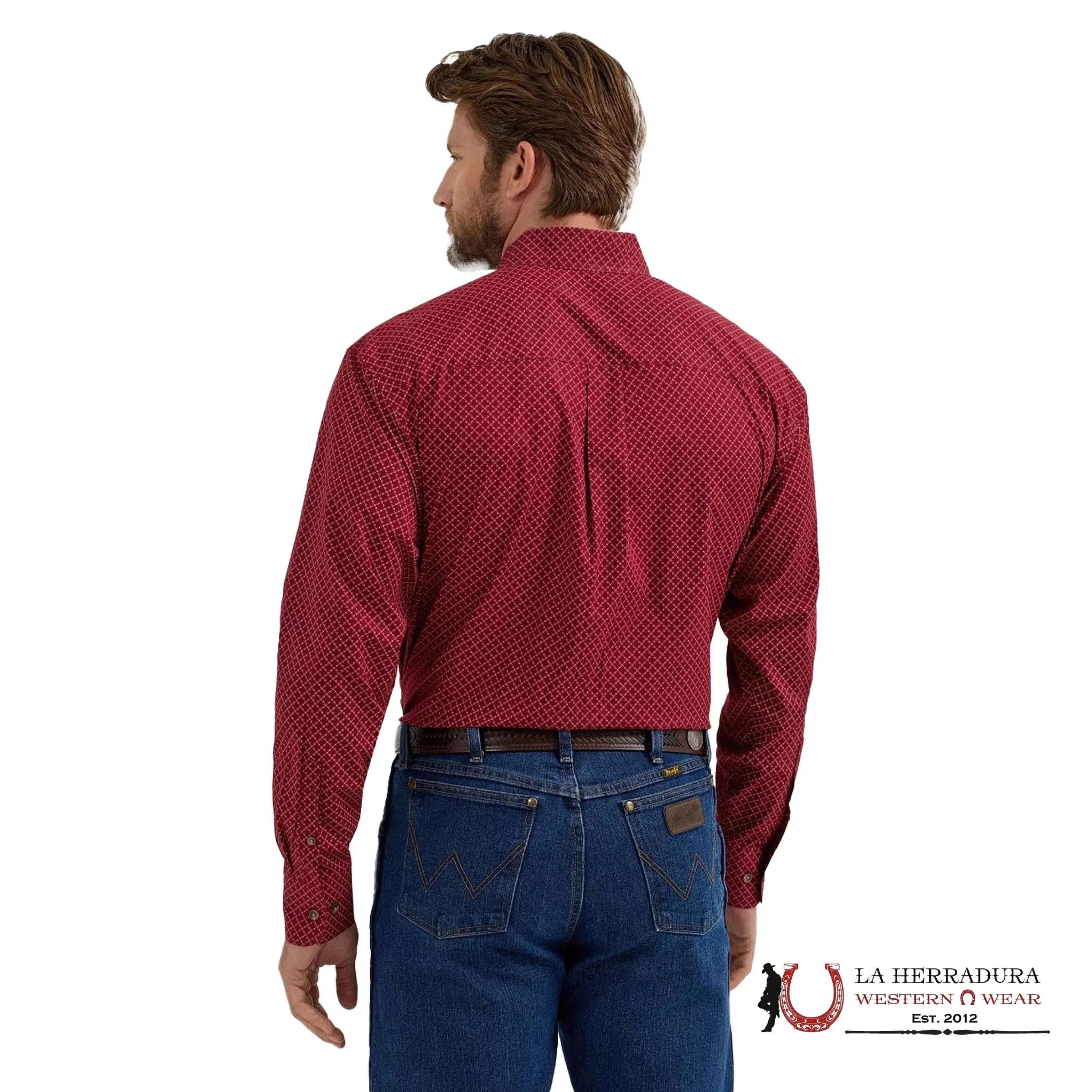 WRANGLER SHIRT RELAXED FIT RED LONG SLEEVE 5332 ROPA HOMBRES