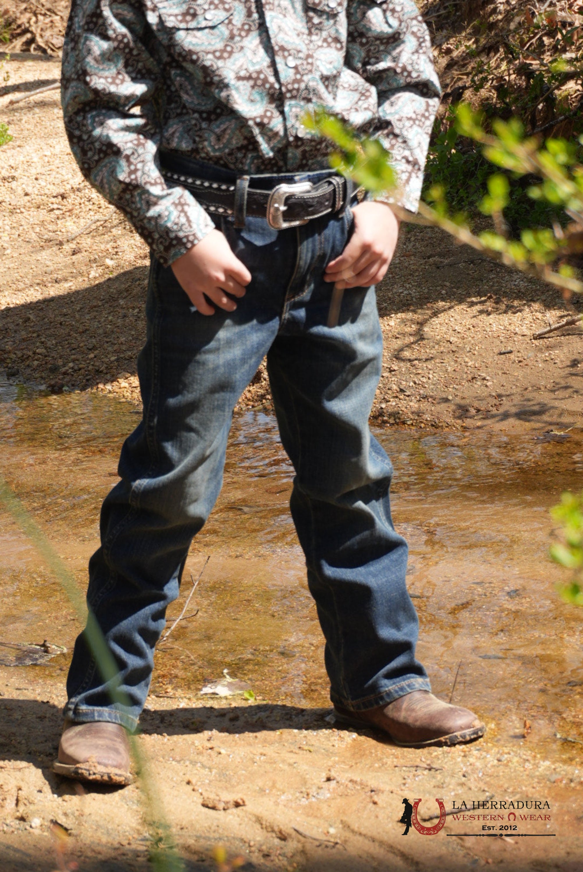 WRANGLER SLIM BOOT MEDIUM WASH JEANS KIDS NIÑOS