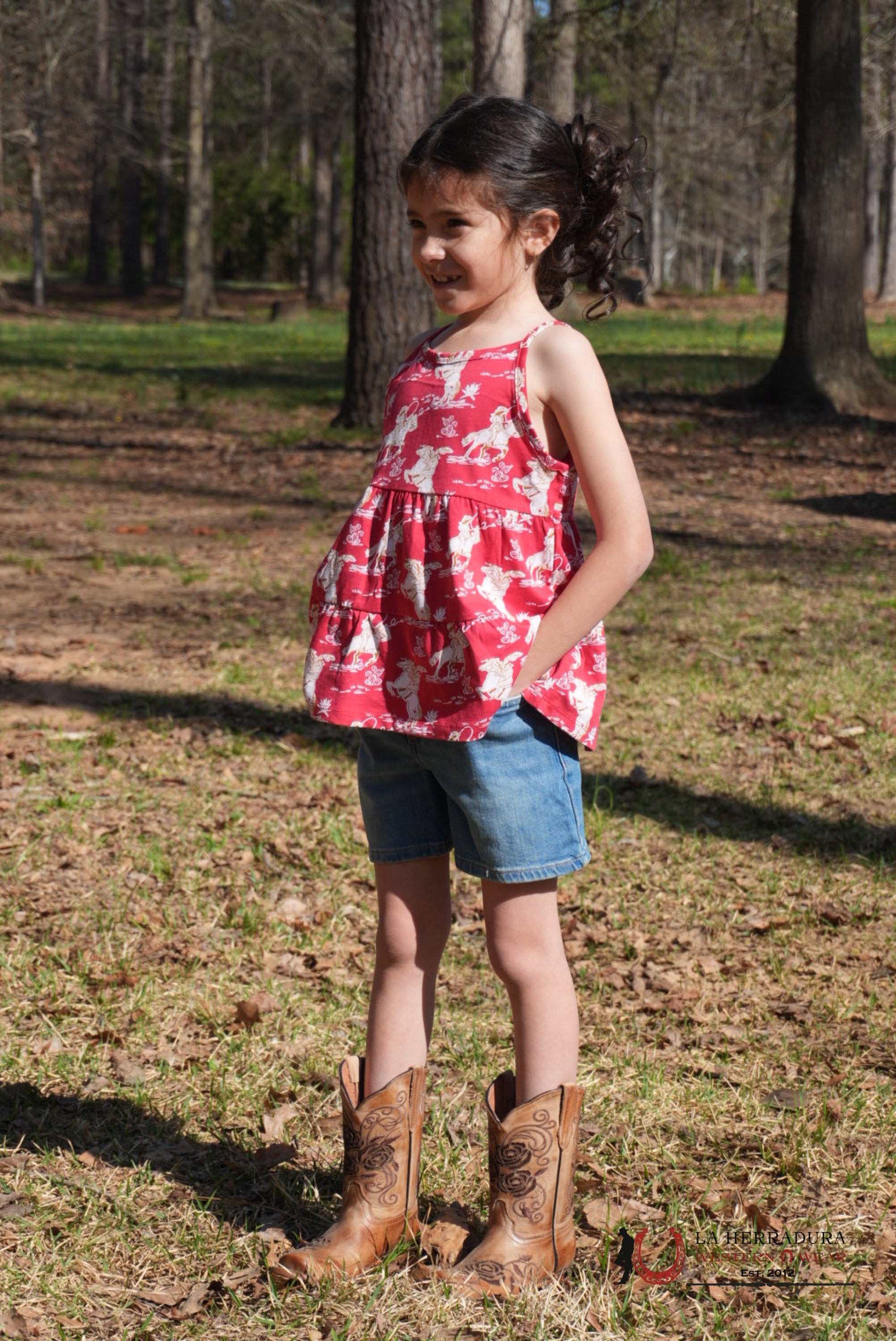 Wrangler Tank Top Red With Western Print Girls - 4335 NIÑOS