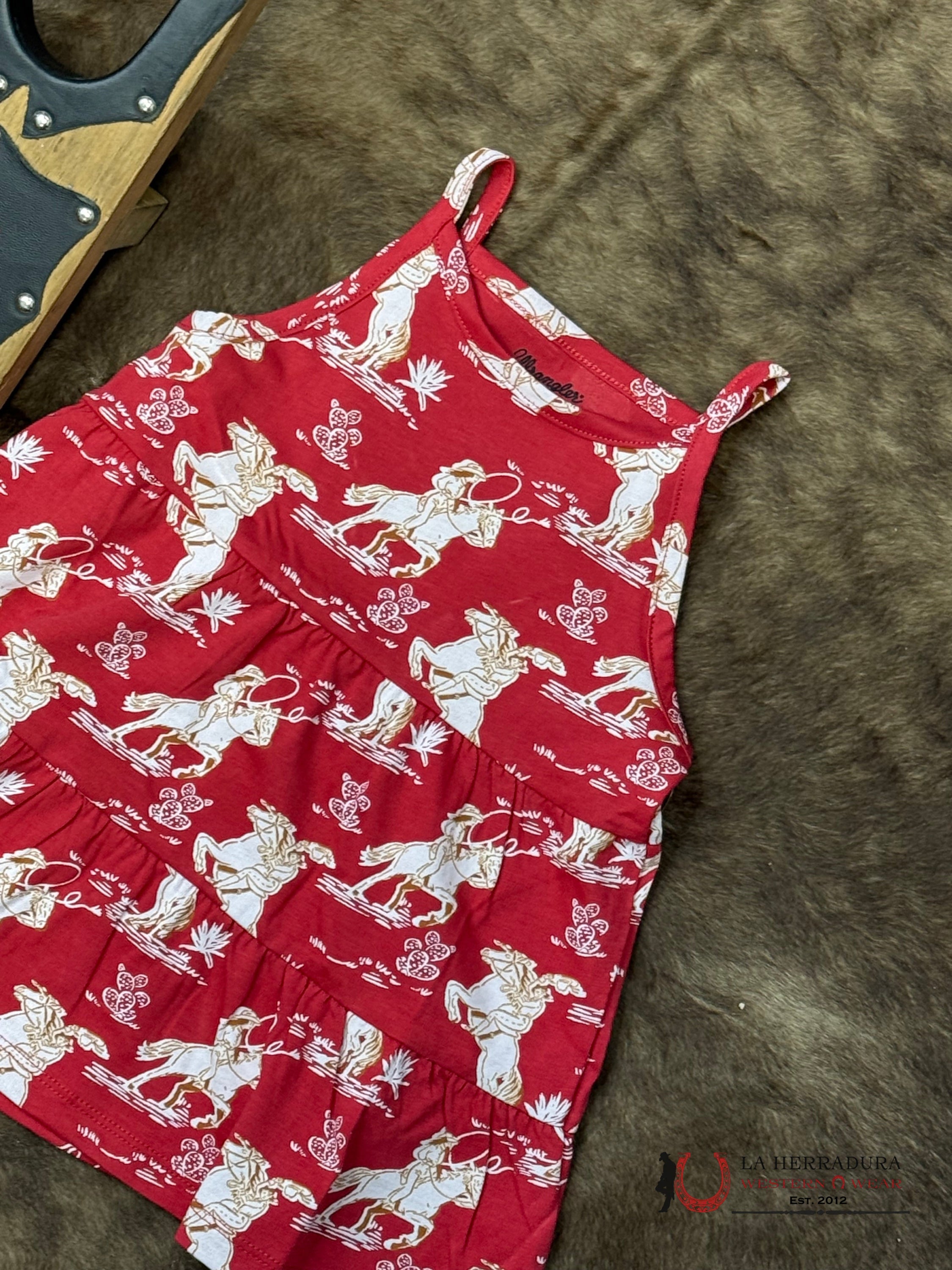 Wrangler Tank Top Red With Western Print Girls - 4335 NIÑOS