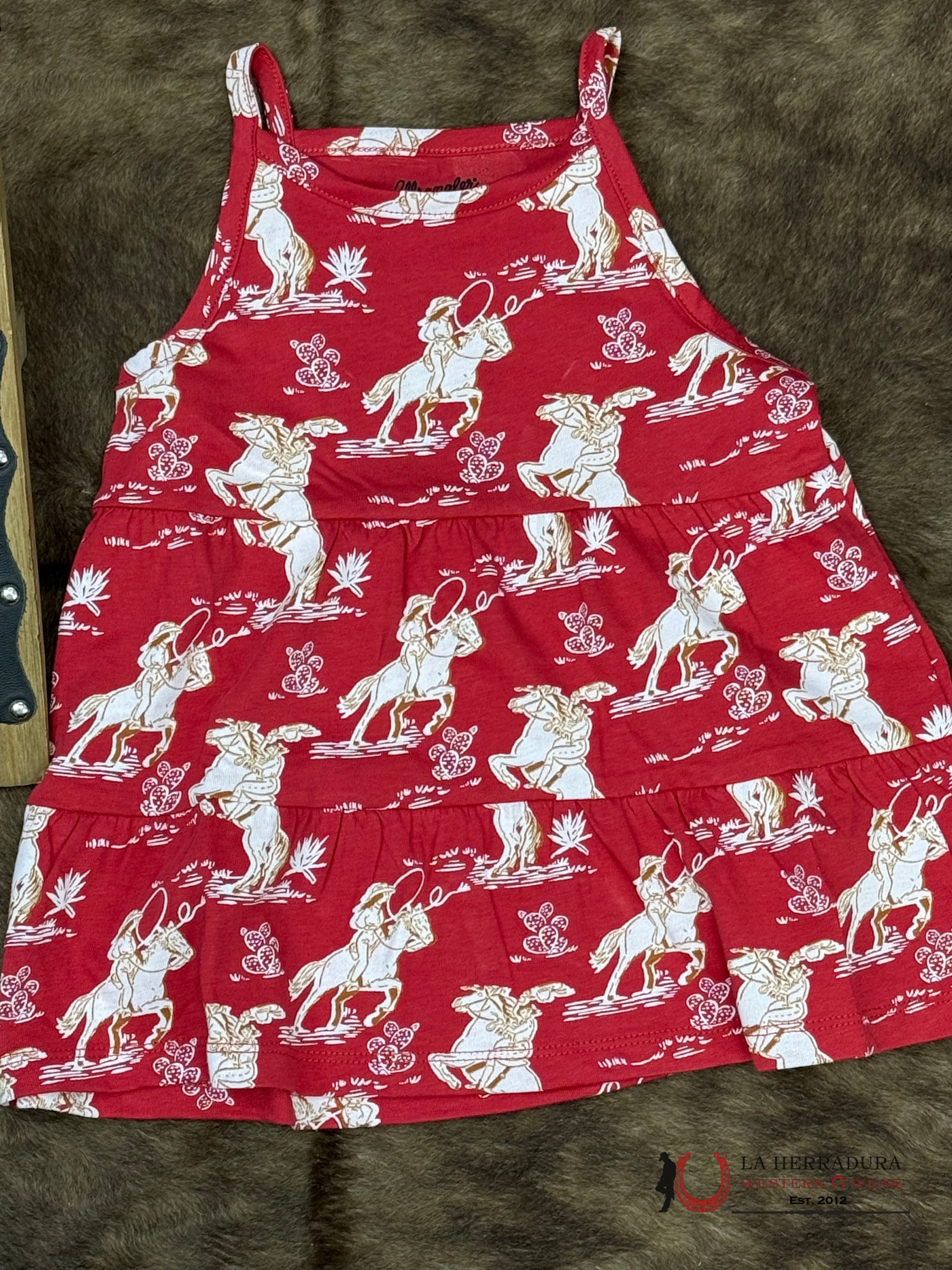 Wrangler Tank Top Red With Western Print Girls - 4335 NIÑOS