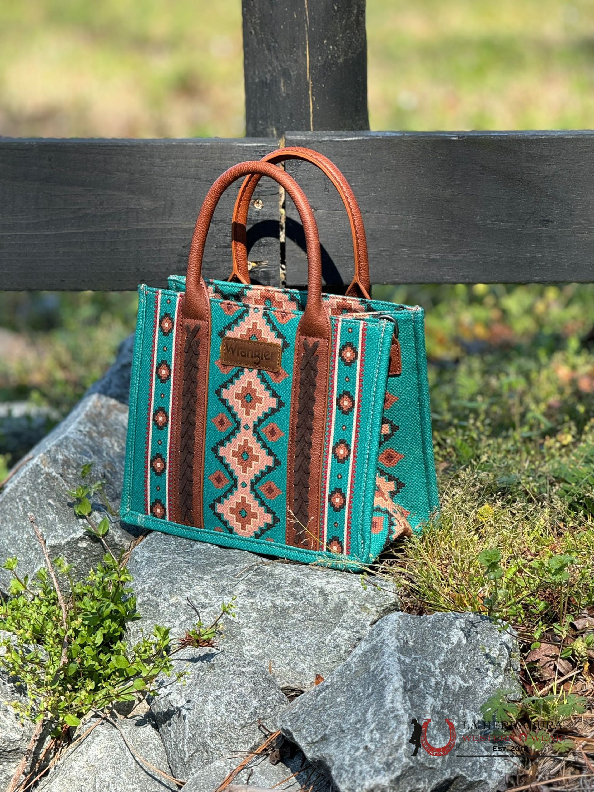 Wrangler Teal Multi Color Aztec Women’s Handbag