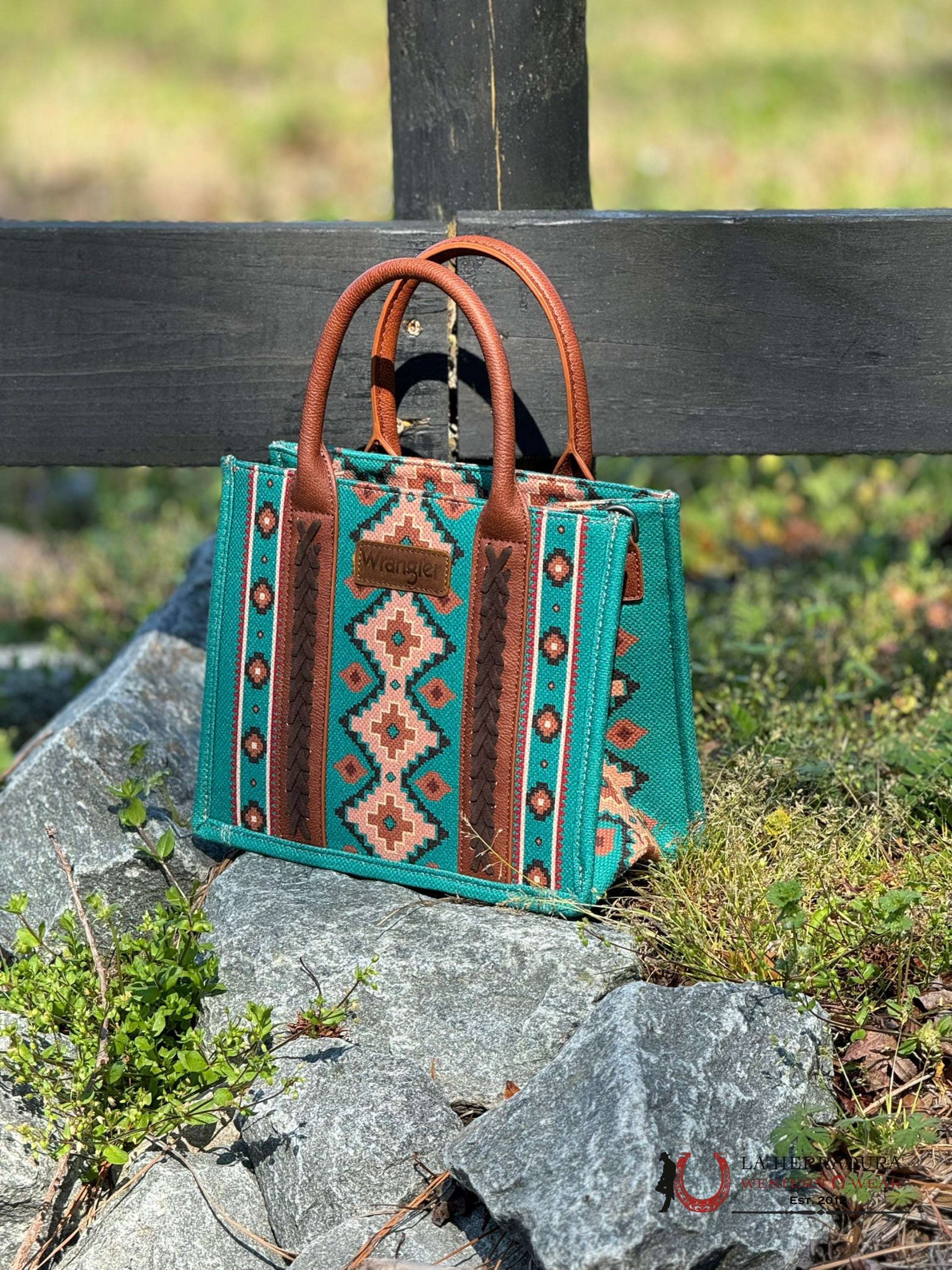 Wrangler Teal Multi Color Aztec Women’s Handbag