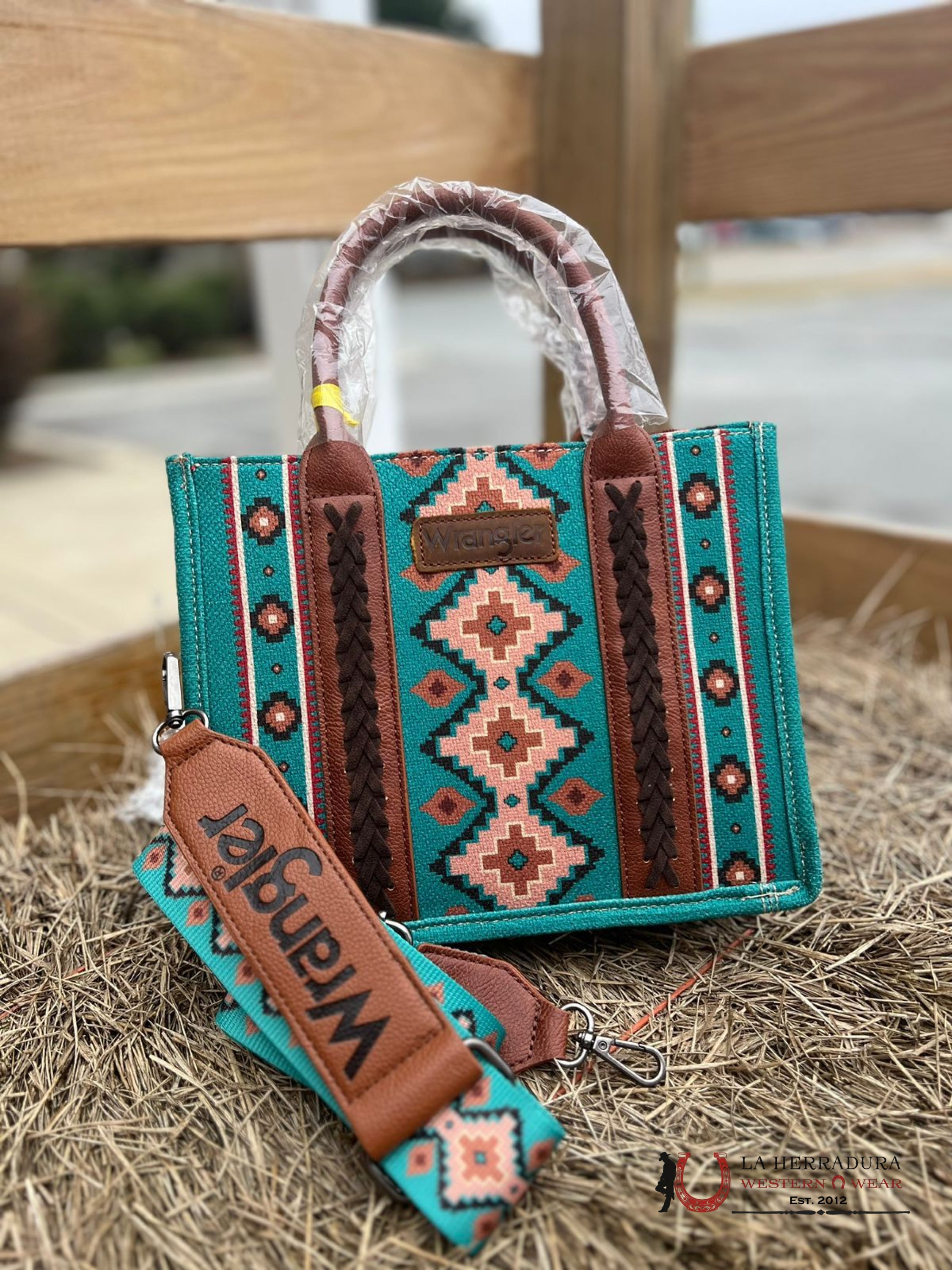Wrangler Teal Multi Color Aztec Women’s Handbag