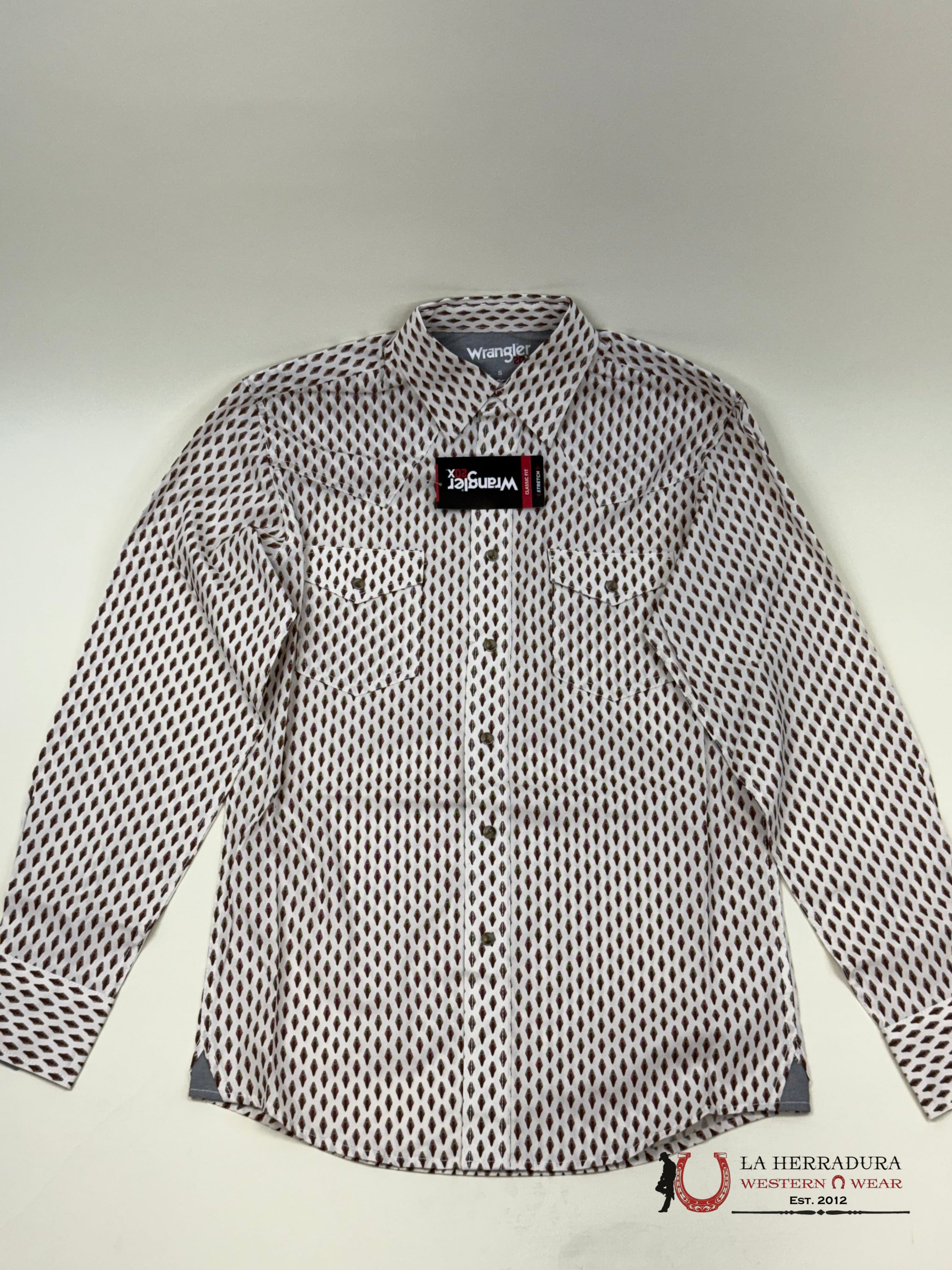 Wrangler White With Brown Little Feathers Ropa Hombres