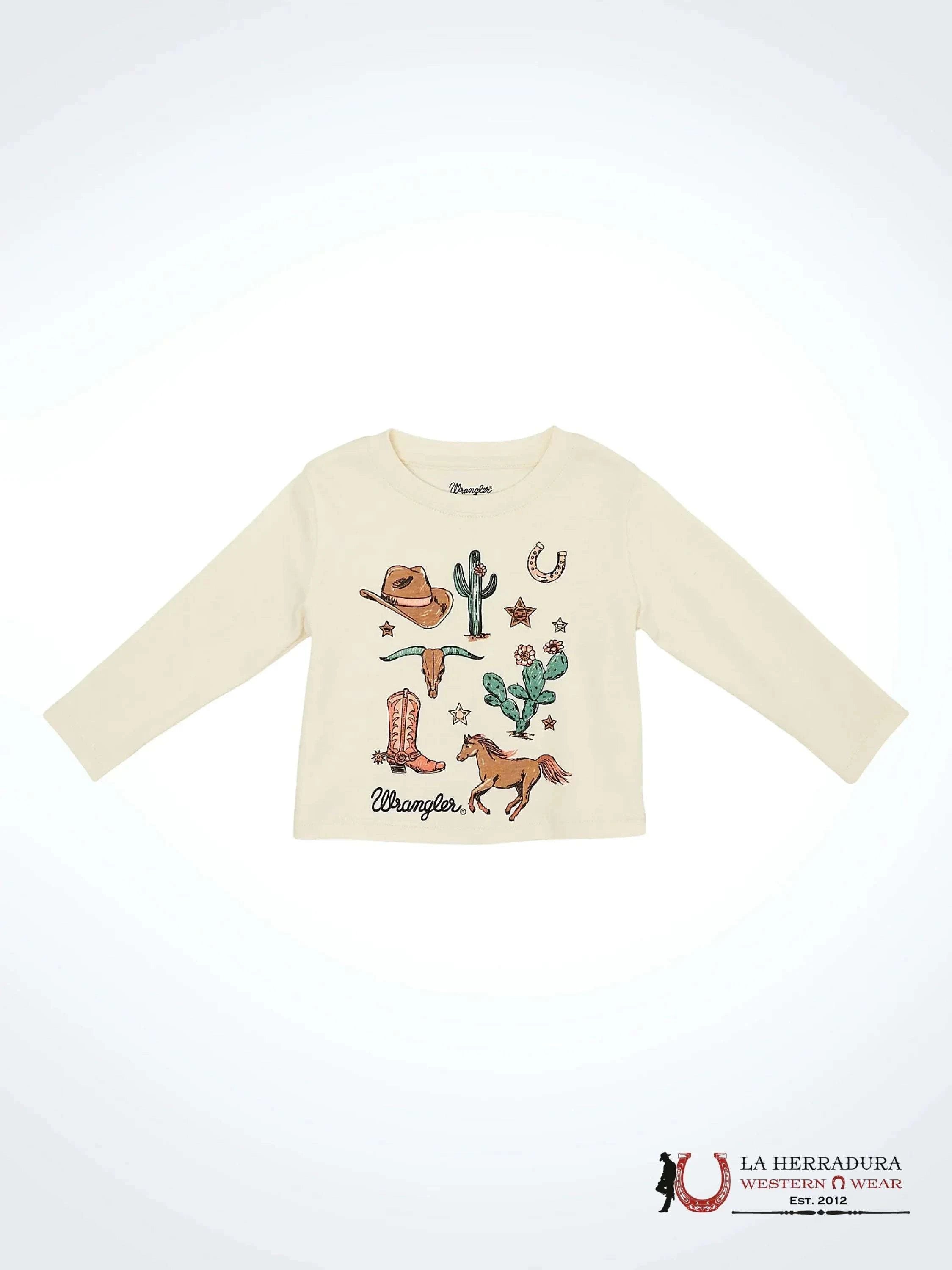 WRANGLER WHITE LONG SLEEVE SHIRT GIRLS NIÑOS