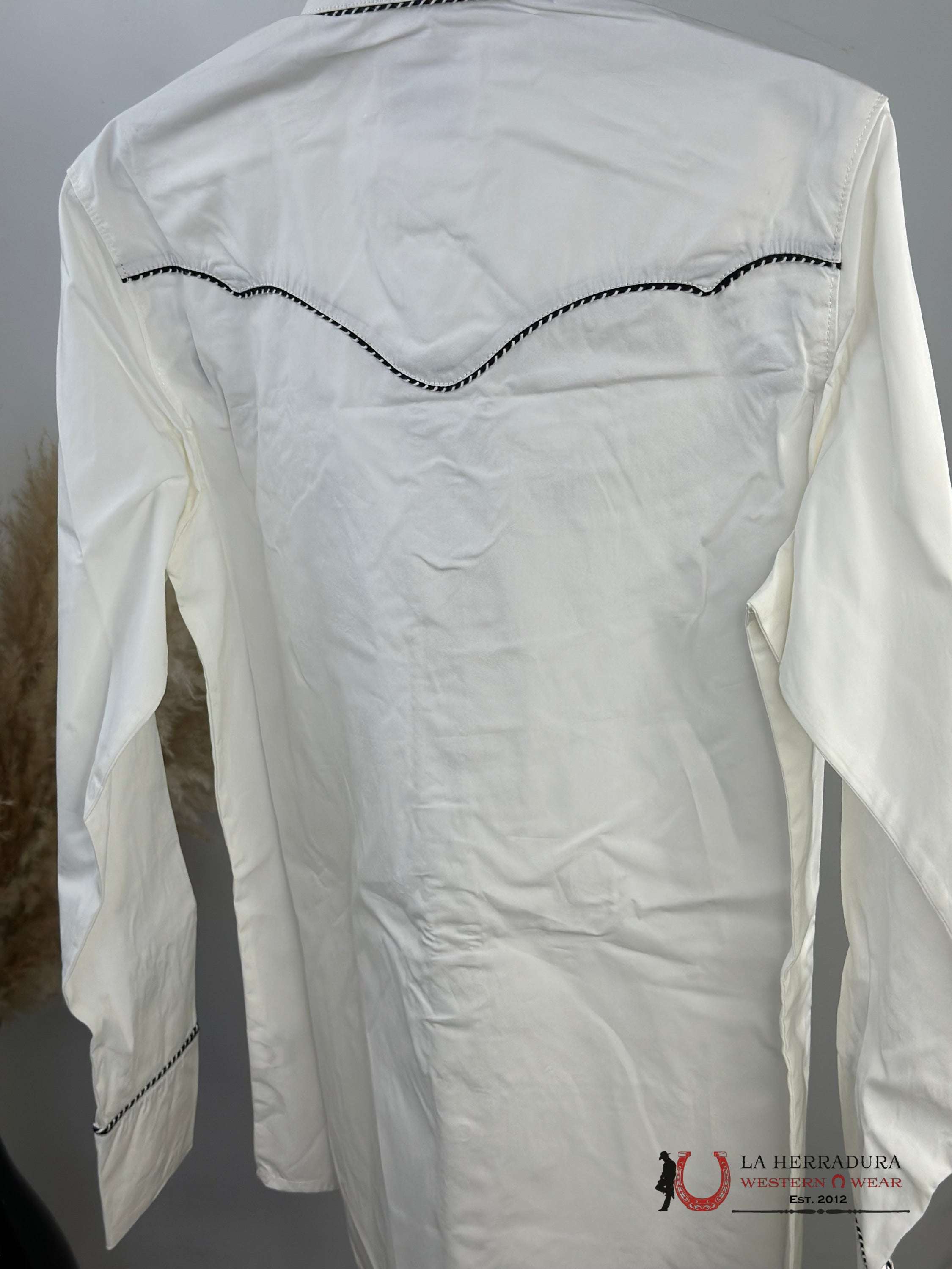 Wrangler White Rancher Snap Long Sleeve Shirt Ropa Hombres
