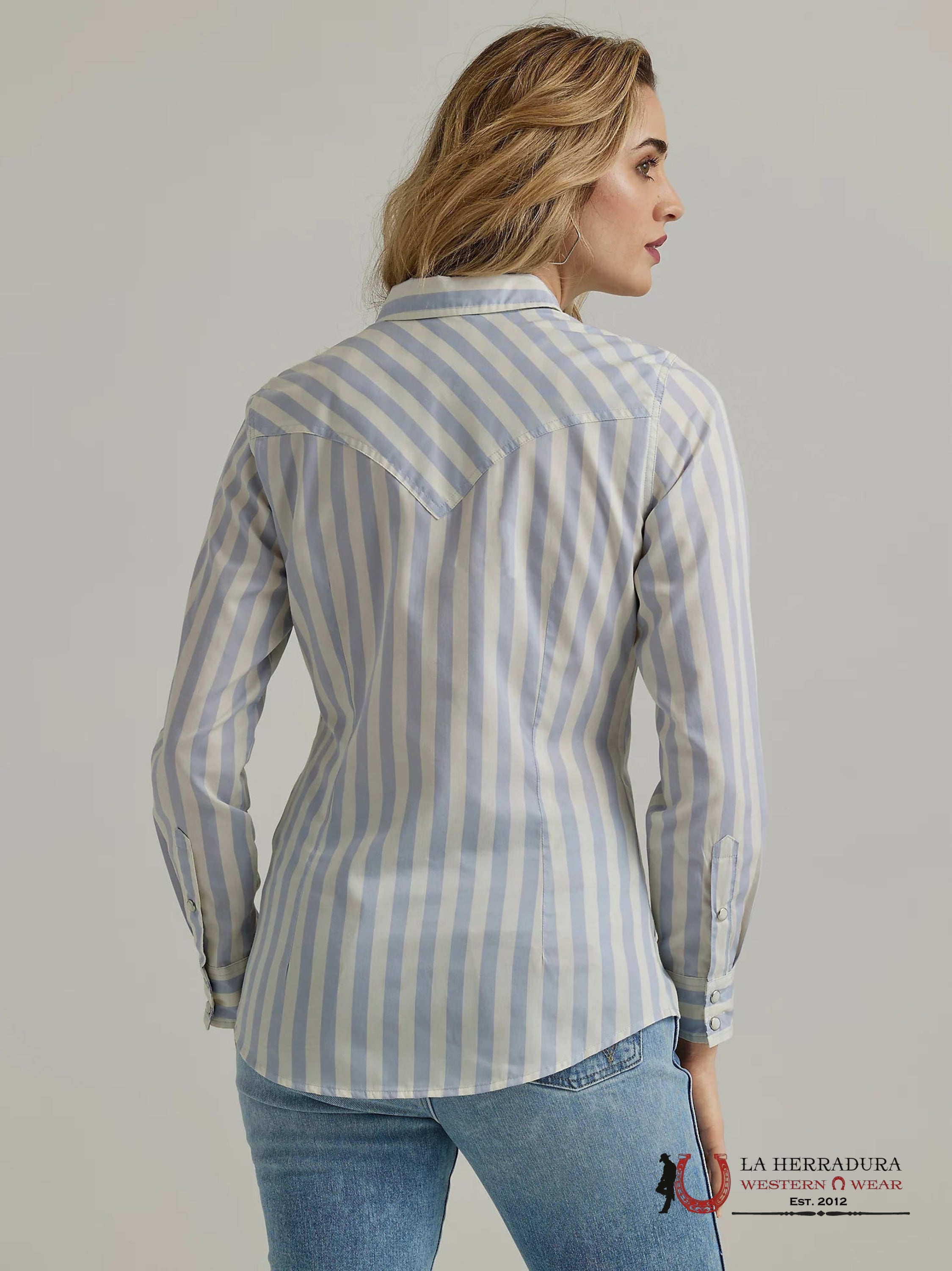 WRANGLER WOMEN Long Sleeve Blue/White Shirt 112345406 ROPA MUJERES