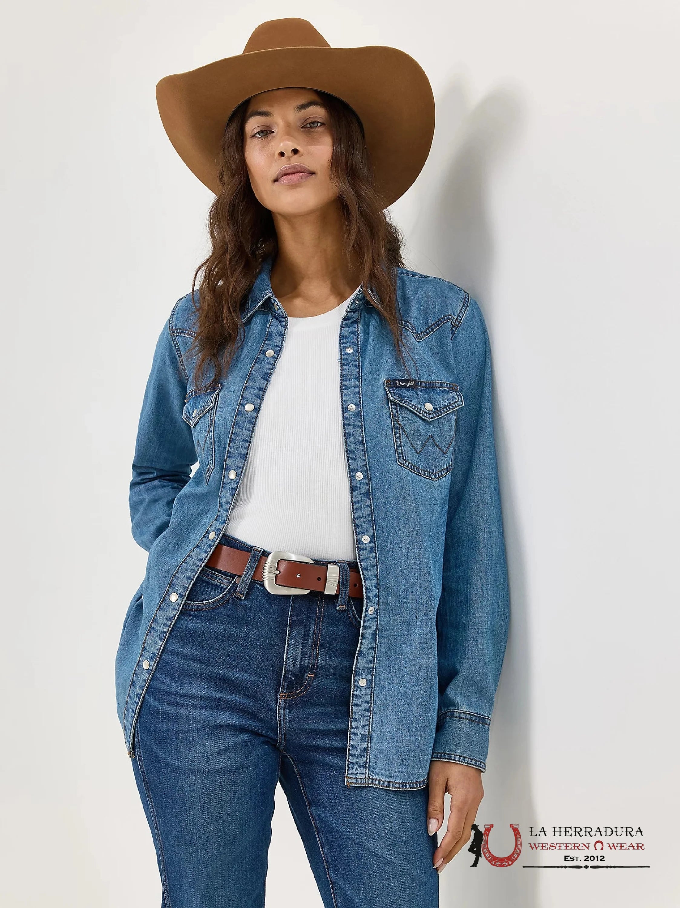 WRANGLER WOMEN Long Sleeve Jean Shirt 112361699 ROPA MUJERES