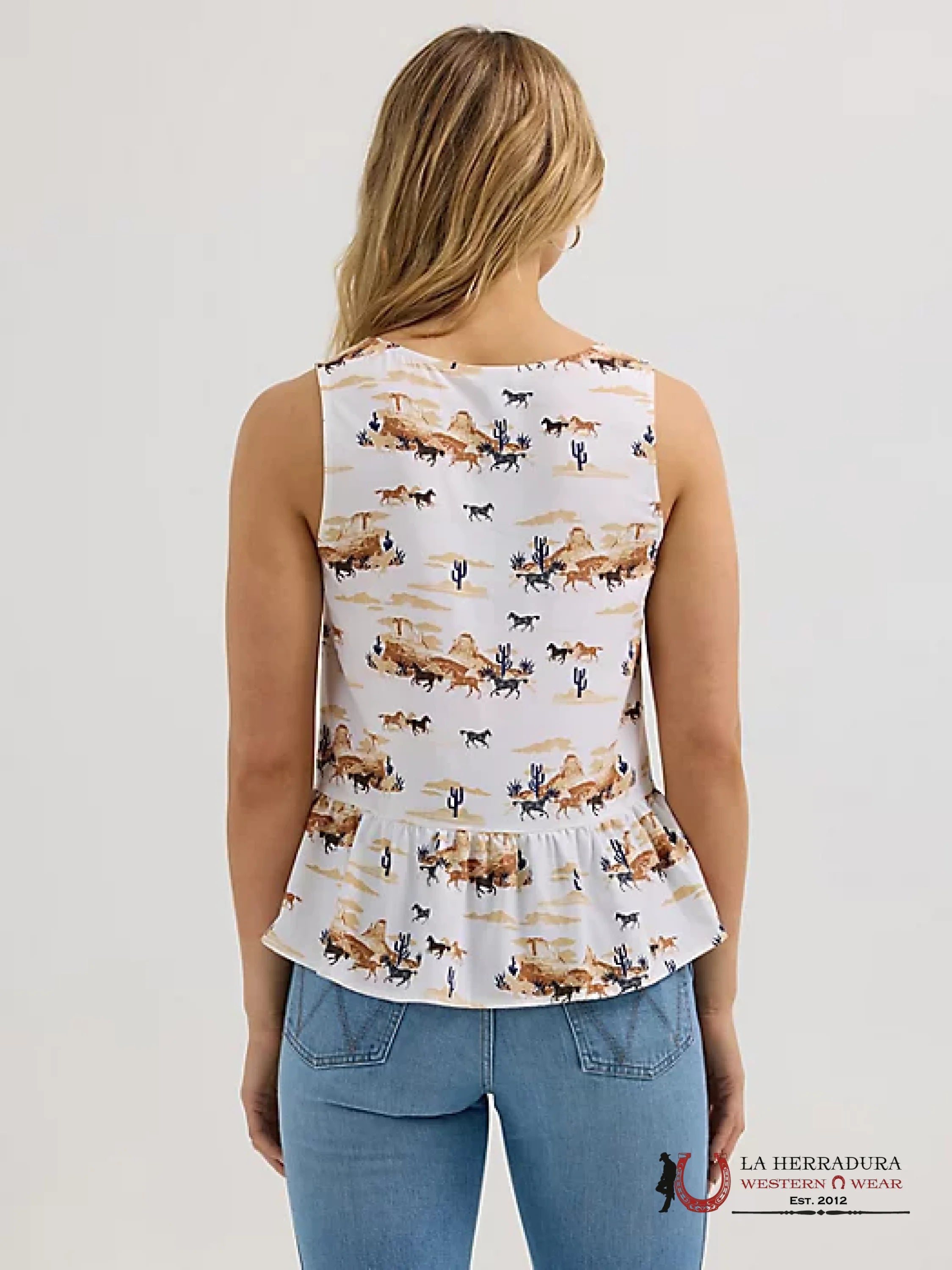 Wrangler WOMEN’S V-NECK PEPLUM TANK TOP SHIRT - 4382 ROPA MUJERES