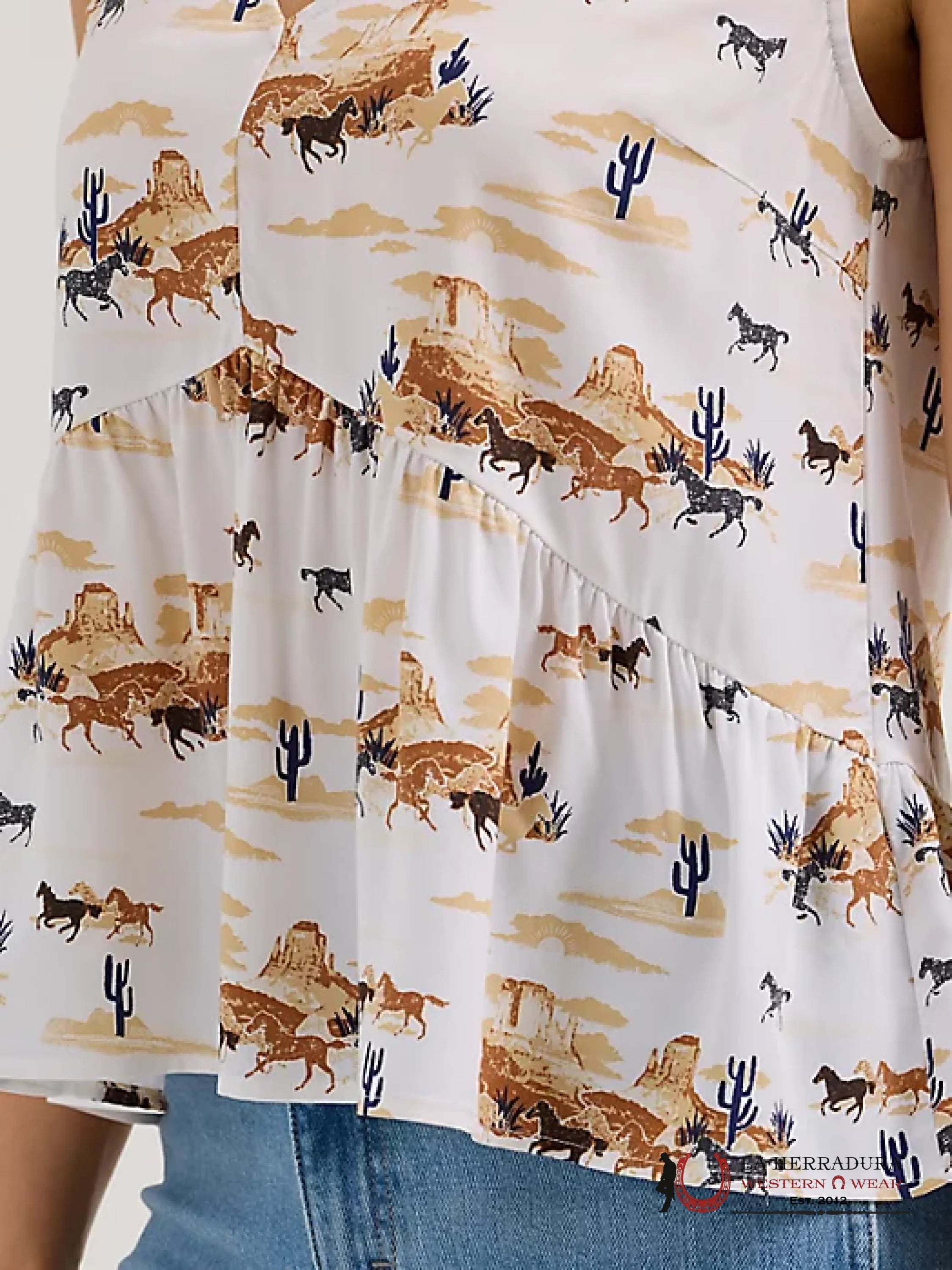 Wrangler WOMEN’S V-NECK PEPLUM TANK TOP SHIRT - 4382 ROPA MUJERES