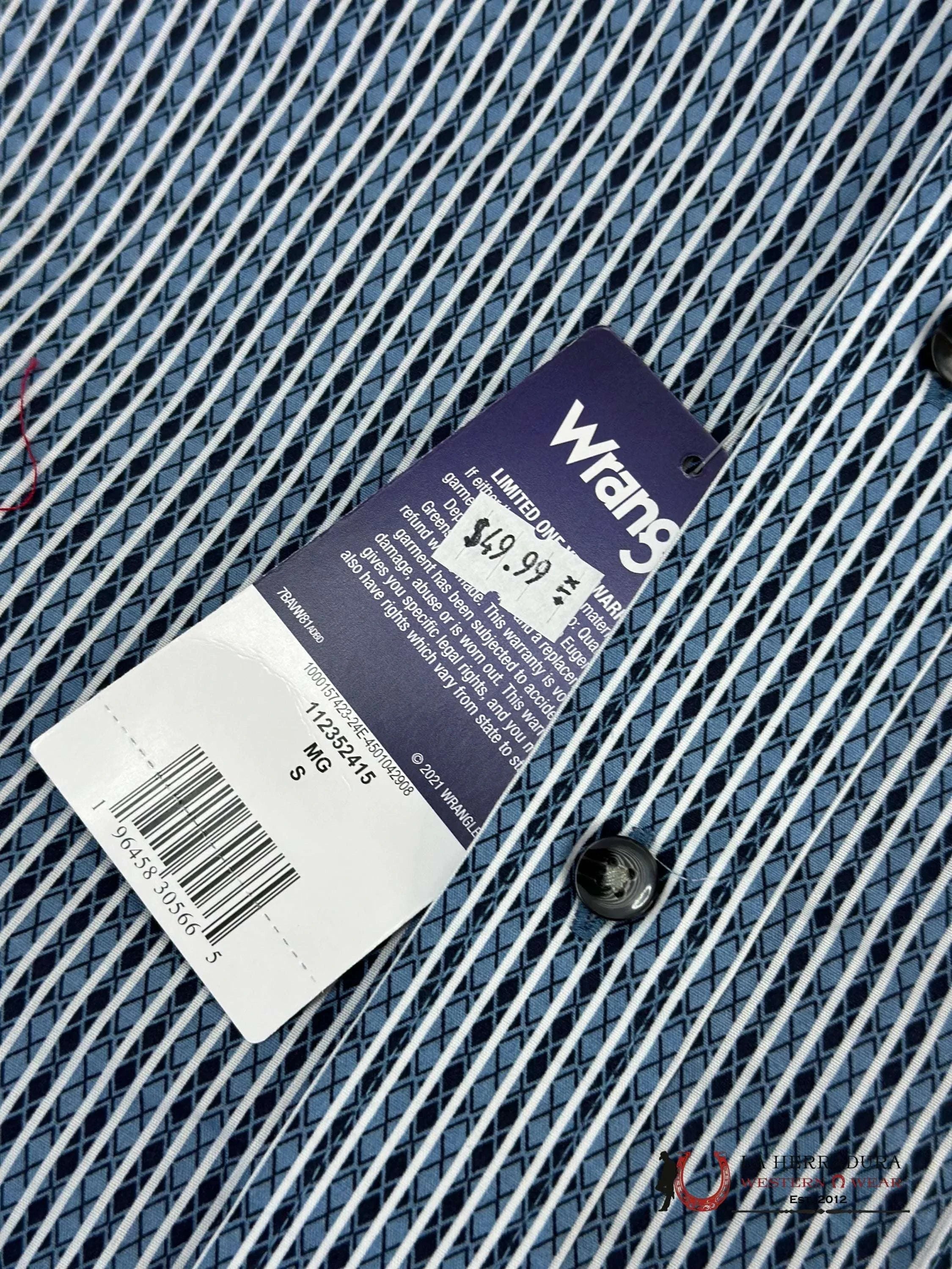 Wrangler X Print Two Tone Blue Long Sleeve Shirt Ropa Hombres