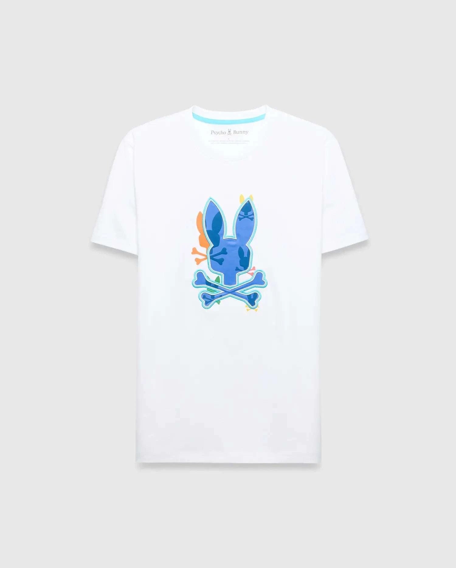 PSYCHO BUNNY TANNER GRAPHIC TEE WHITE & MULTICOLOR - MT0200279 Laherradurawwnc.com