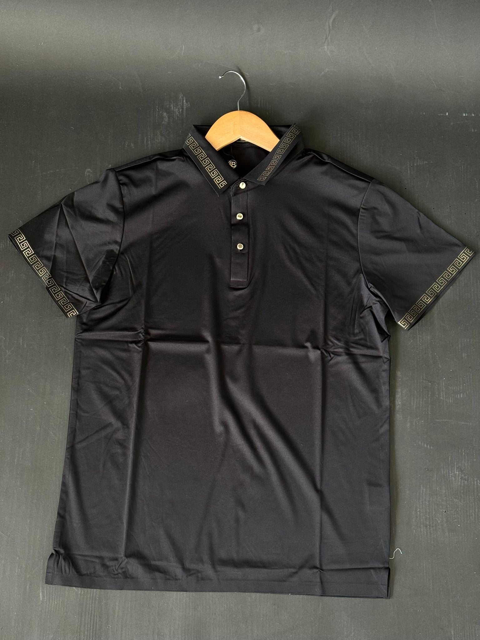 BAROCCO BLACK GOLD SHORT SLEEVE POLO