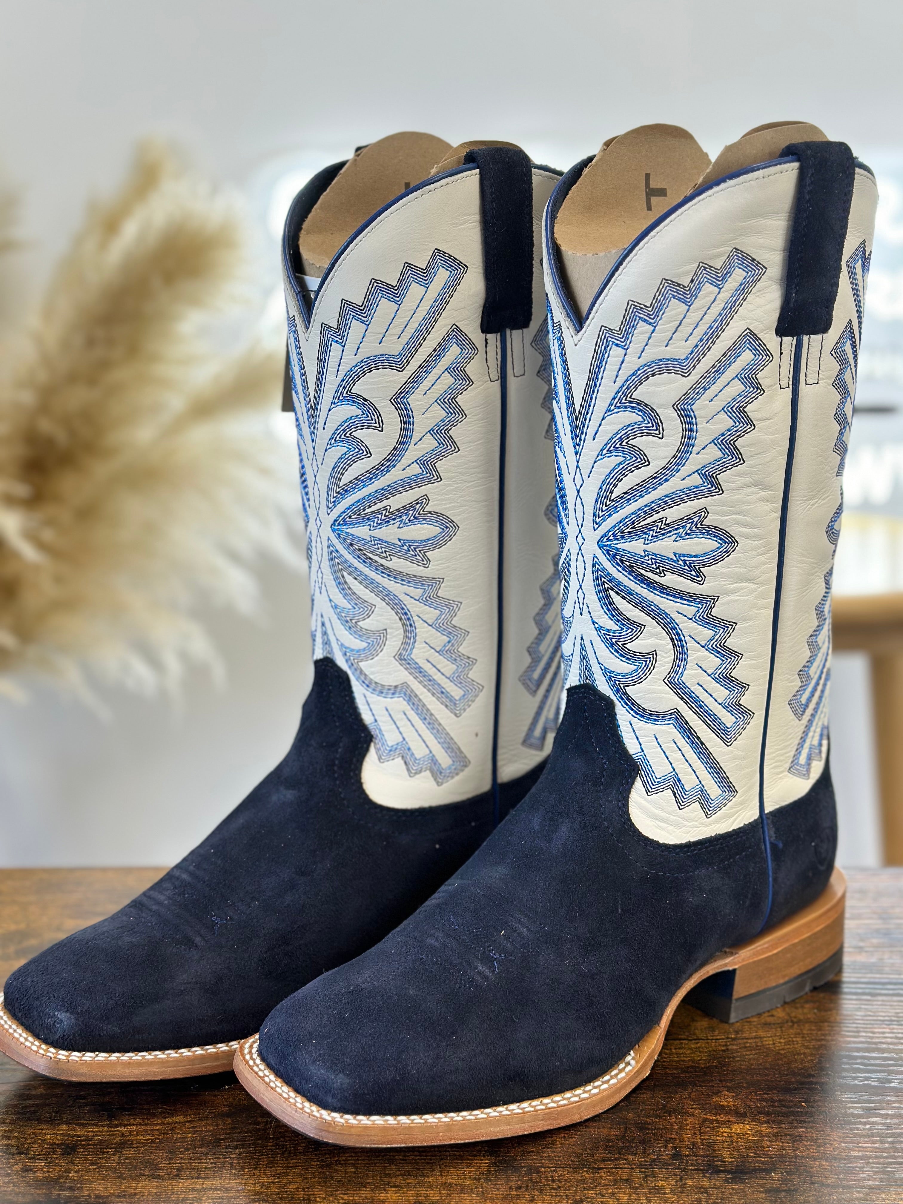 MENS ARIAT STING INDIGO ROUGHOUT/BLANCO BOOT