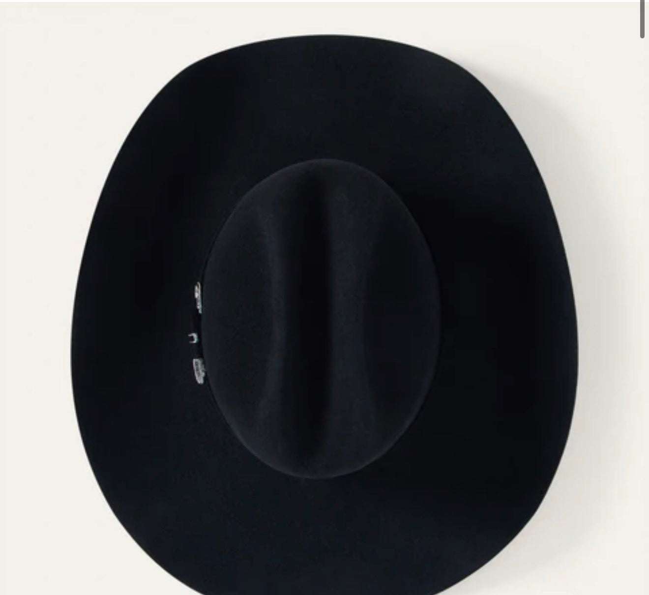 Black wide-brimmed hat top view