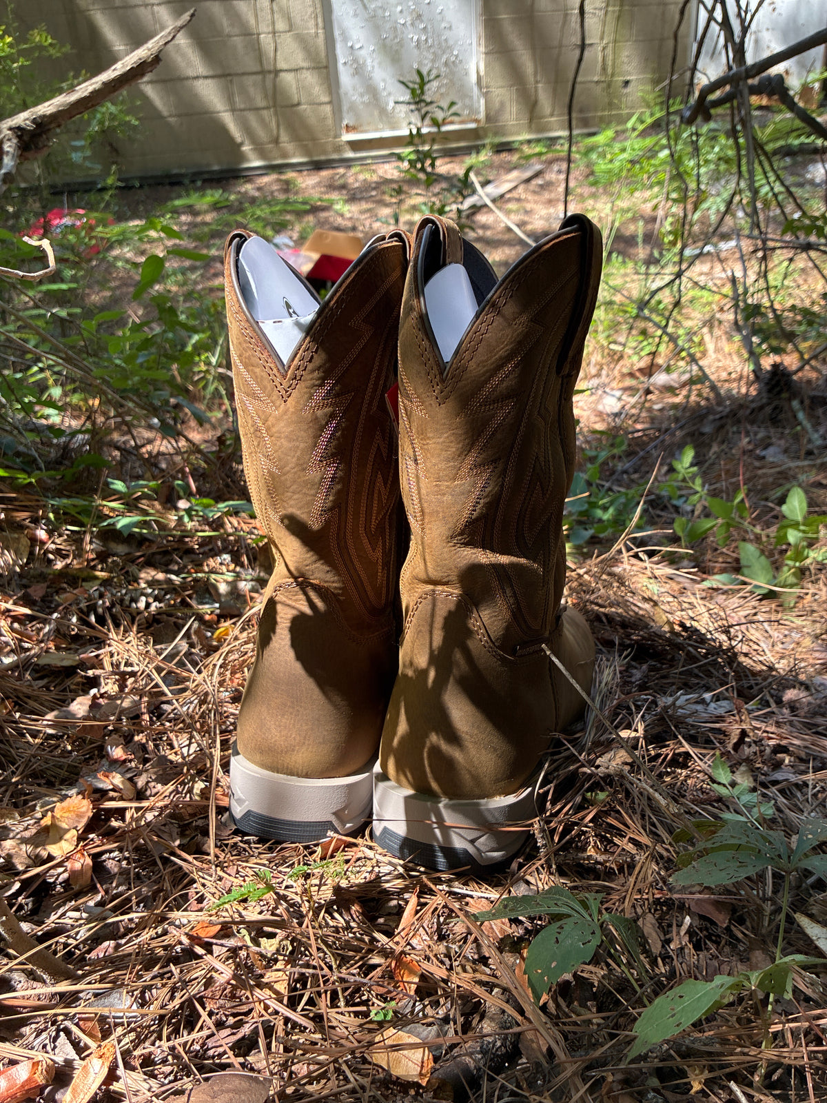 JUSTIN MENS STEEL TOE WORK BOOT LYTLE BOMBER BROWN COWHIDE #MV4599