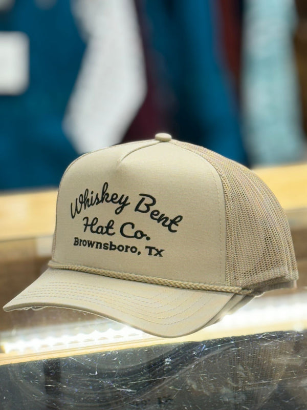 WHISKEY BENT HAT CO. TAN ROPE BAND CAP