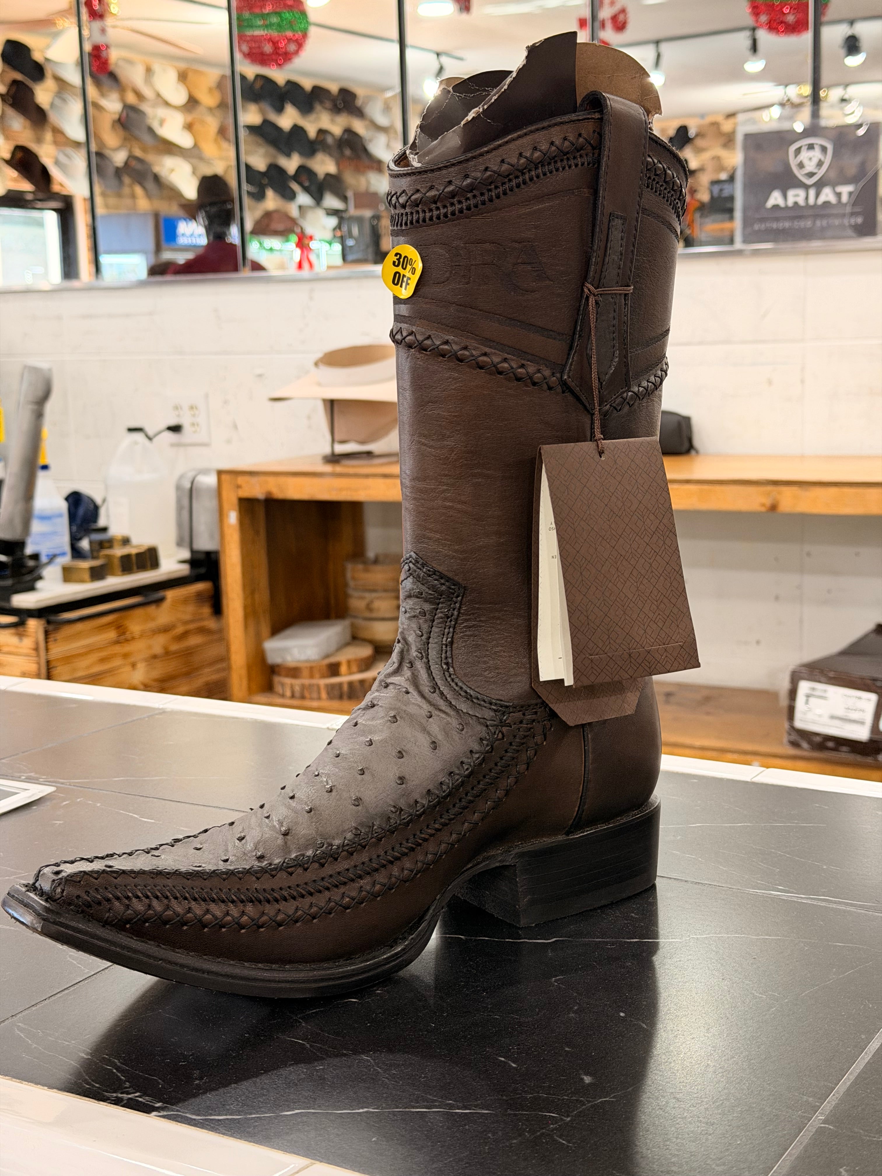 CUADRA AVESTRUZ FLAME GRIS TEJIDO NARROW TOE